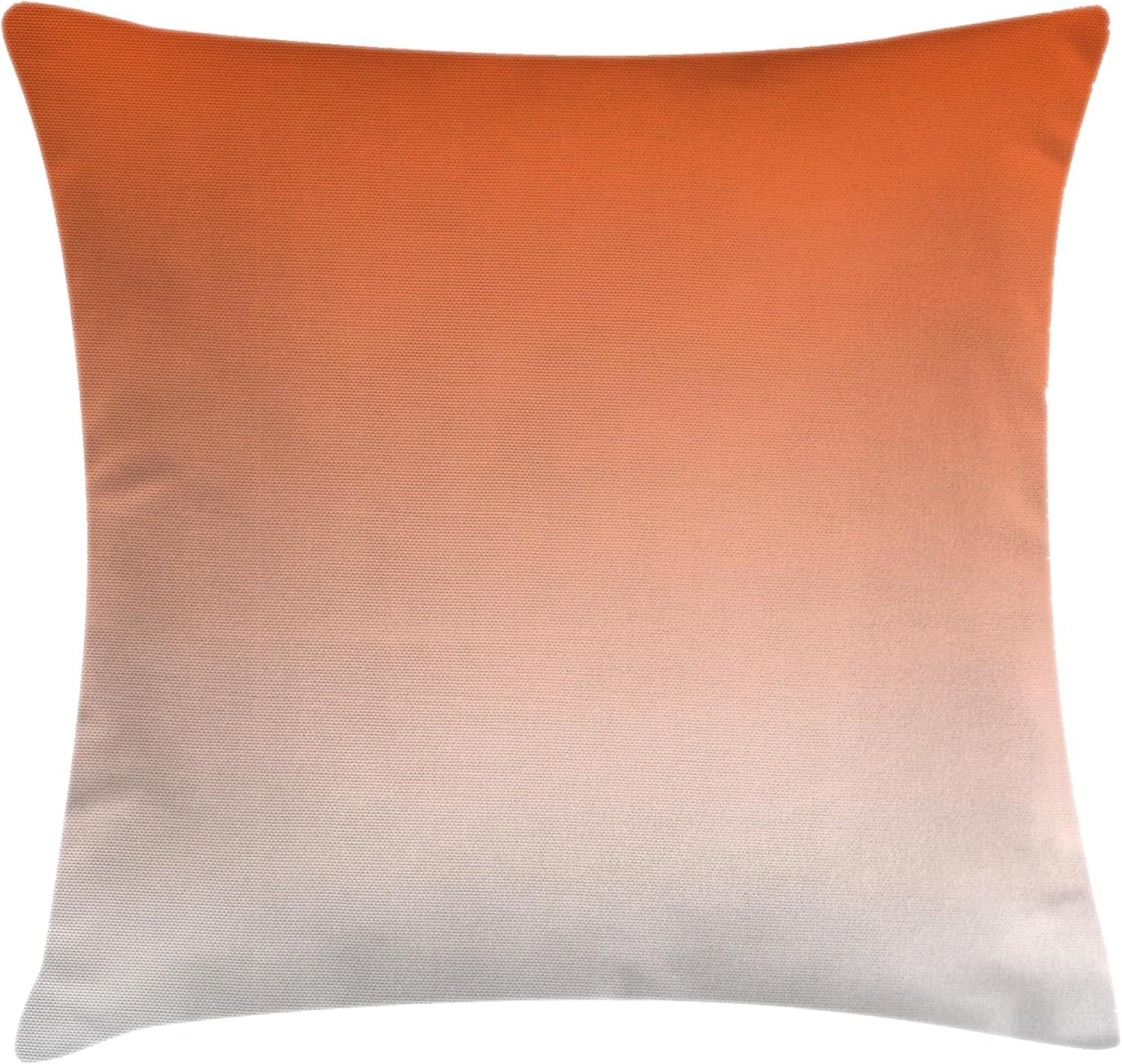 Ombre Throw Pillow Cushion Cover, Sunset in the Hot Desert Inspired Dusk Orange Ombre Digital Design Print Room Decorations, Decorative Square Accent Pillow Case, 18 X 18 Inches, Orange, by Ambesonne