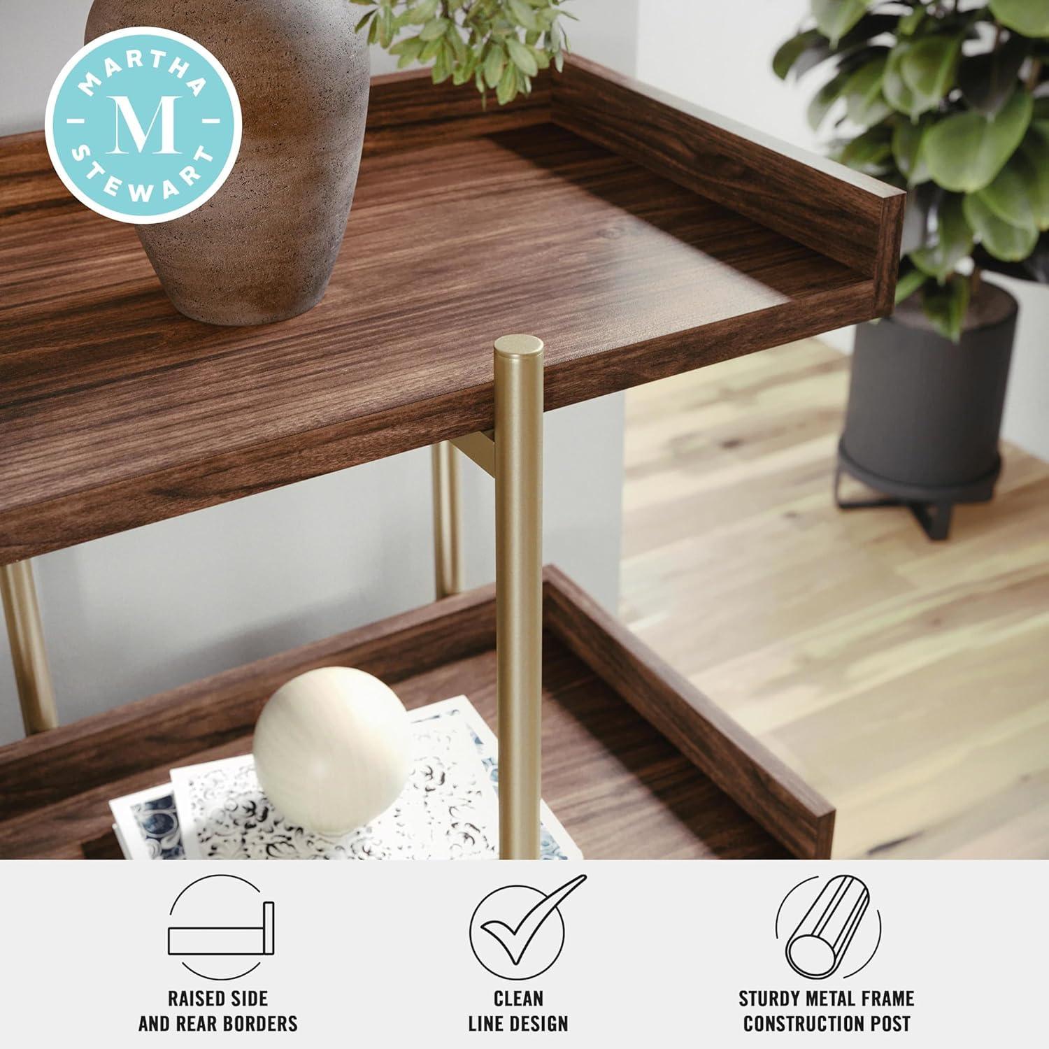 Martha Stewart Raines Martha Stewart Emmett 3 Shelf Storage Display Unit Bookcase with Metal Frame