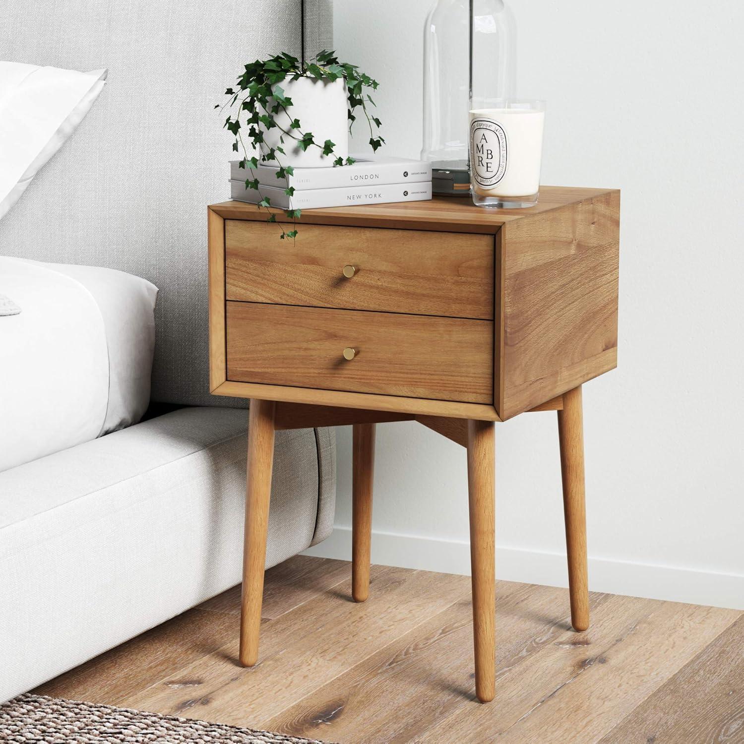 Nathan James Harper 2-Drawer Wood Nightstand with Storage