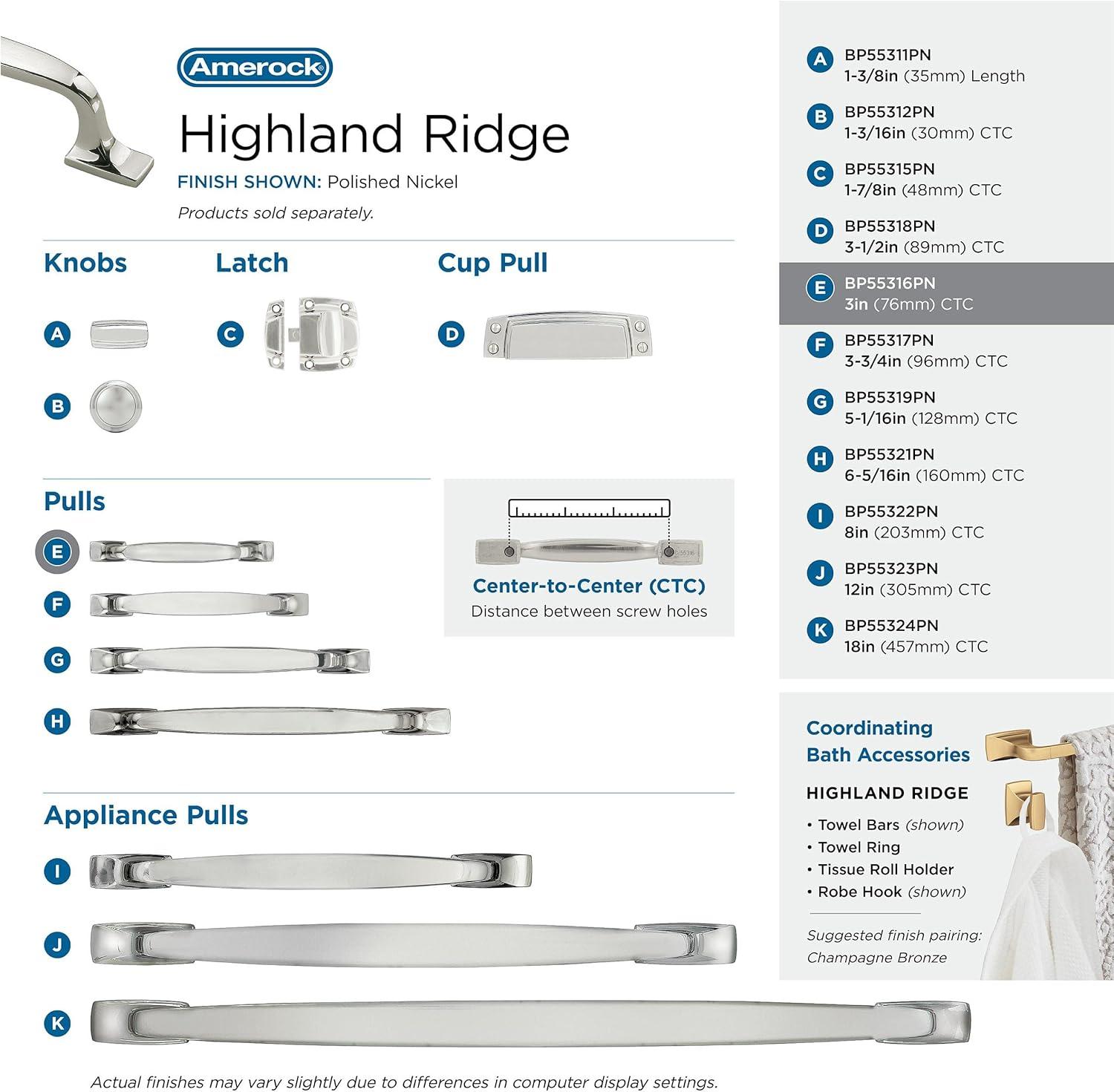 Amerock Highland Ridge Cabinet or Drawer Pull