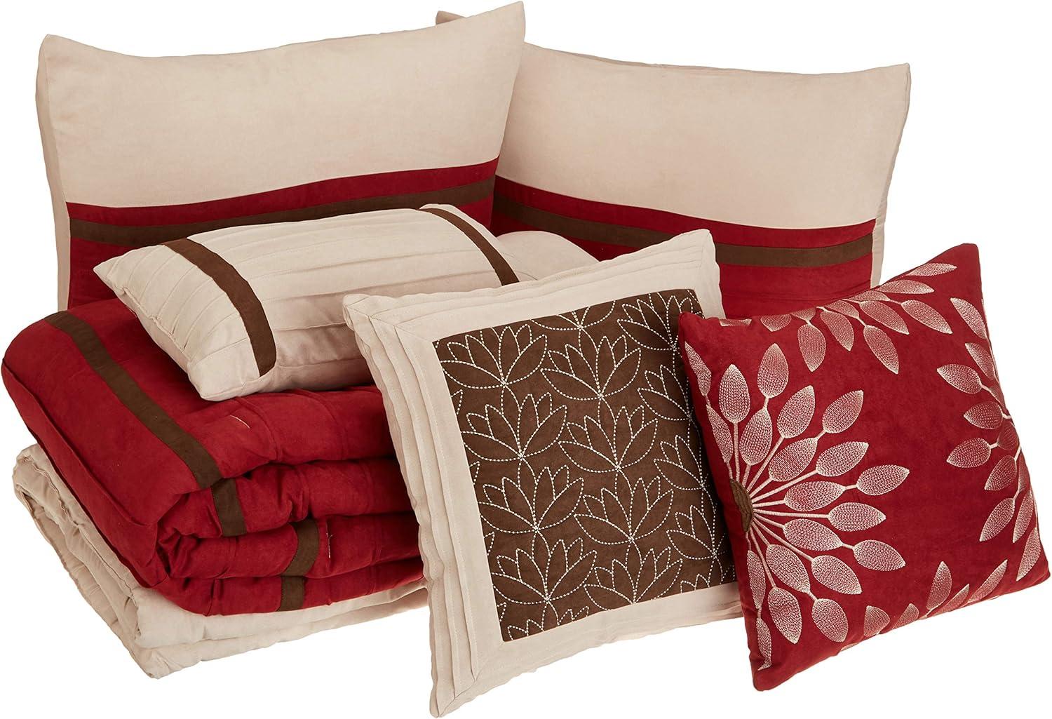 Palmer 7 PC Pieced Faux Suede Comforter Set