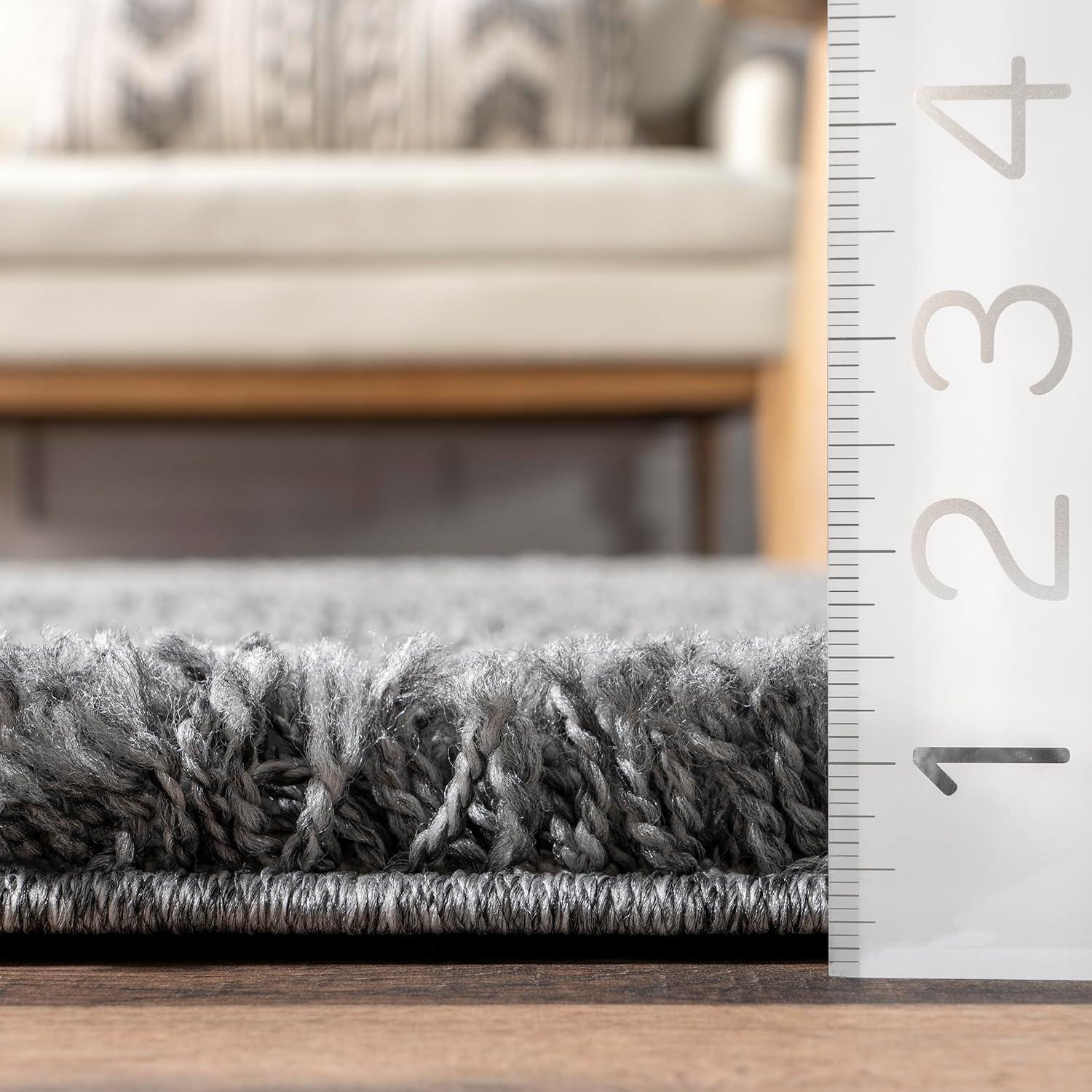 6'7"x9' Shag Area Rug Gray - nuLOOM
