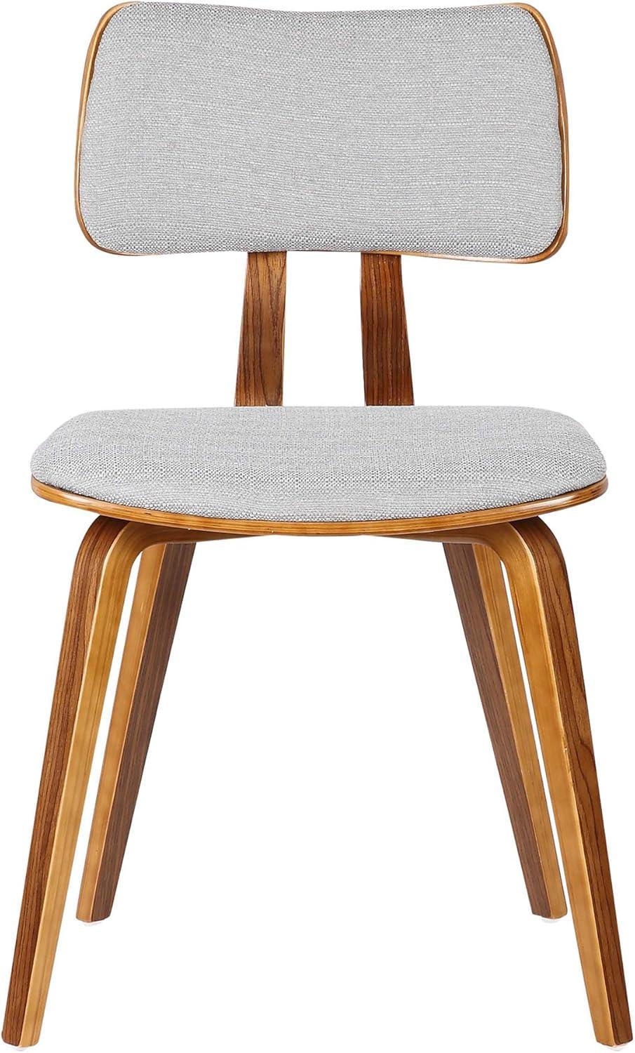 18 x 43 x 18 in. Jaguar Mid-Century Dining Chair, Walnut Wood & Gray Fabric