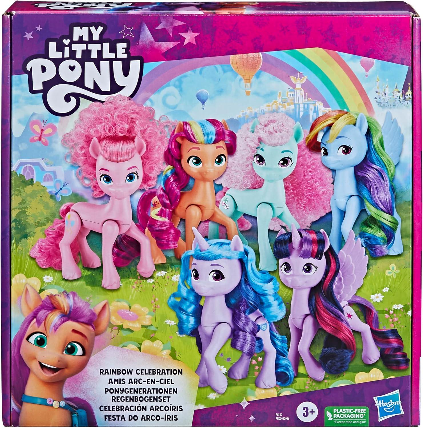Hasbro My Little Pony Pinkie Pie and Izzy Moonbow Doll, 6 Pack