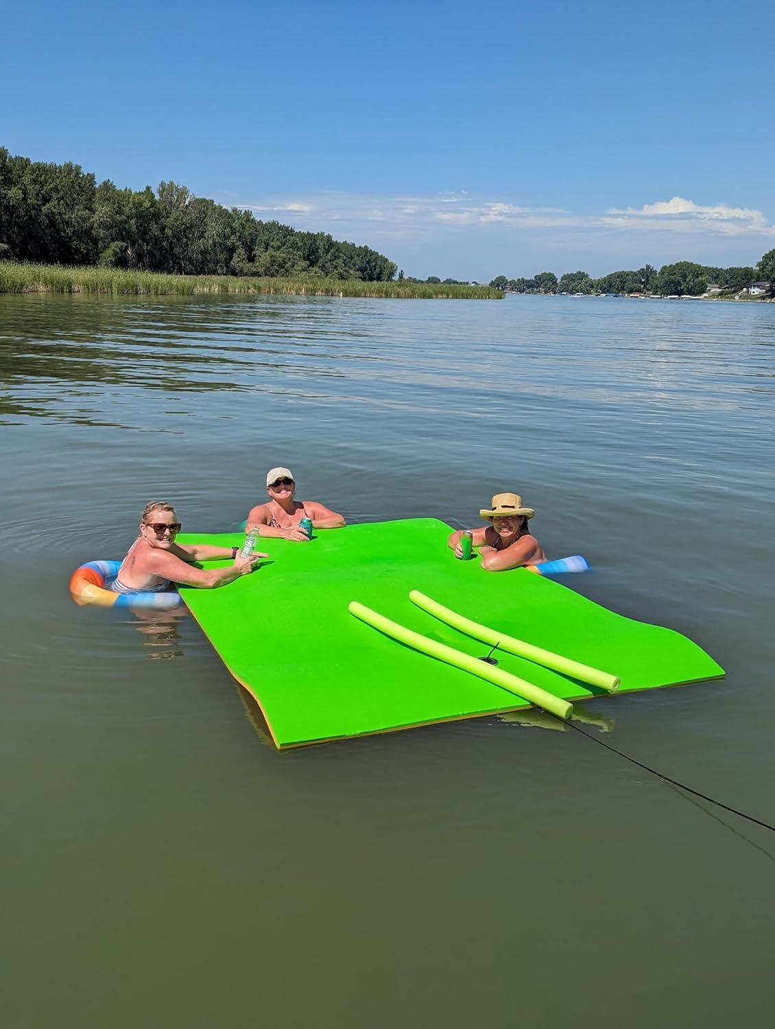 9x5 Foot Orange and Green Floating Water Mat Pad