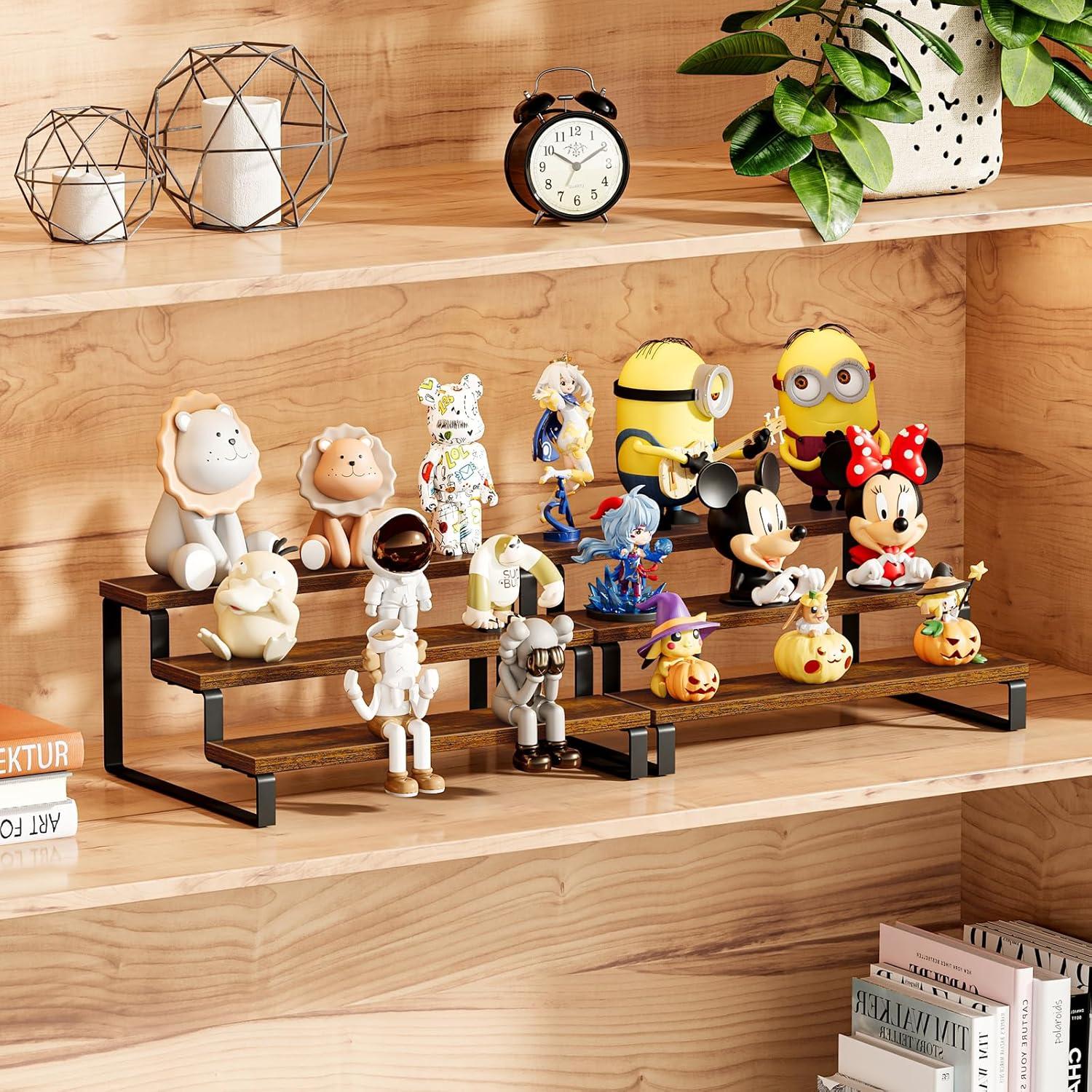 Ophelia & Co. 3-Tier Spice Rack, 13.8 Inch Wood Countertop Spice Storage Holder, Kitchen Pantry Cabinet Organizer Cupboard For Spice Bottles, Jars, Seasonings, Baking Supplies, Metal Frame(Set Of 2)