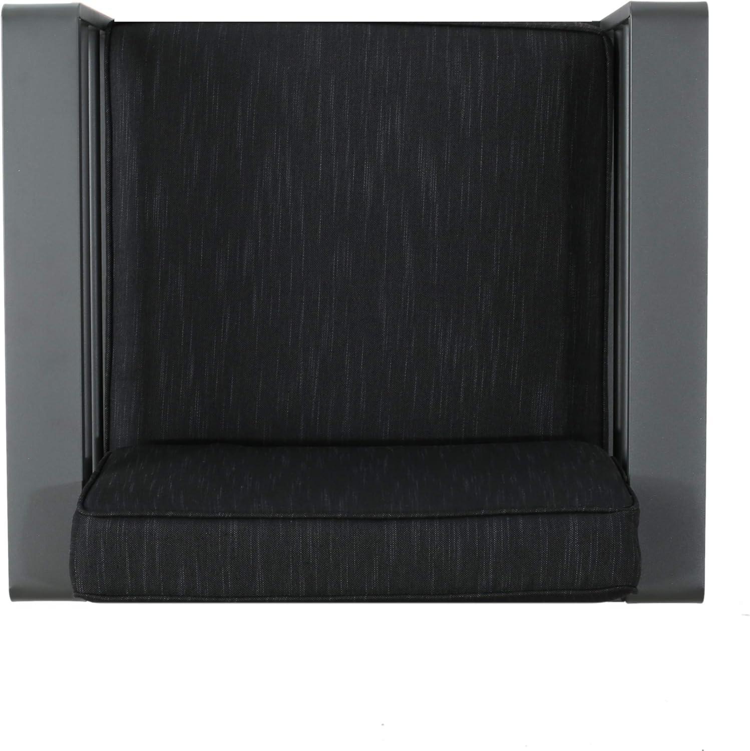 Grady Outdoor Aluminum Club Chairs with Water Resistant Cushions, Set of 2, Grey, Dark Grey