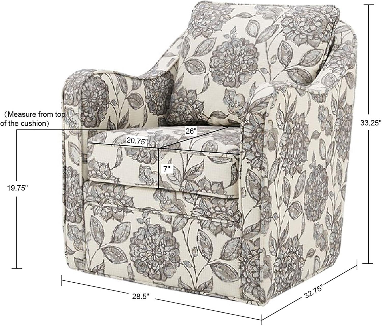Madison Park Calvin Swivel Chair with Natural Finish MP103-1072