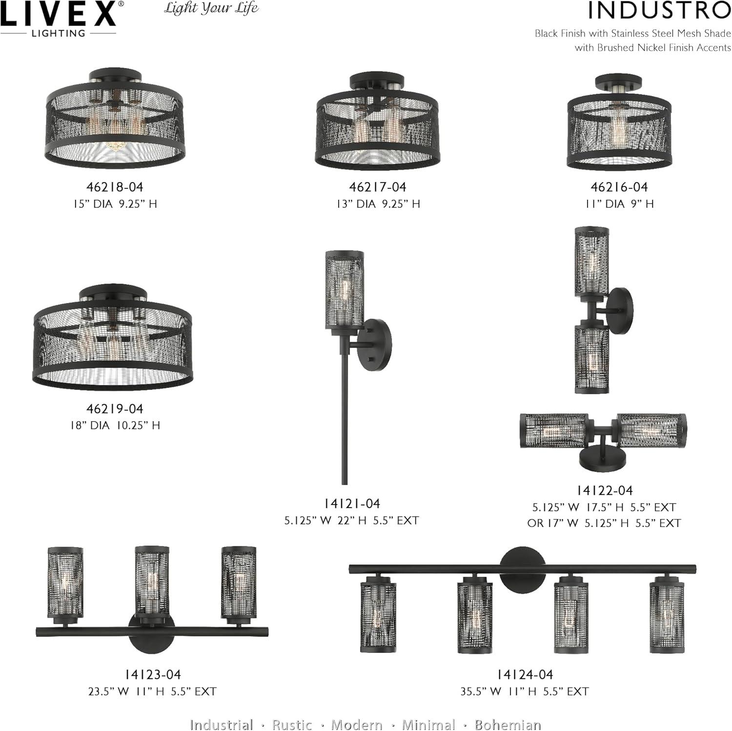 Livex Lighting Industro 4 - Light Vanity in  Black/Brushed Nickel