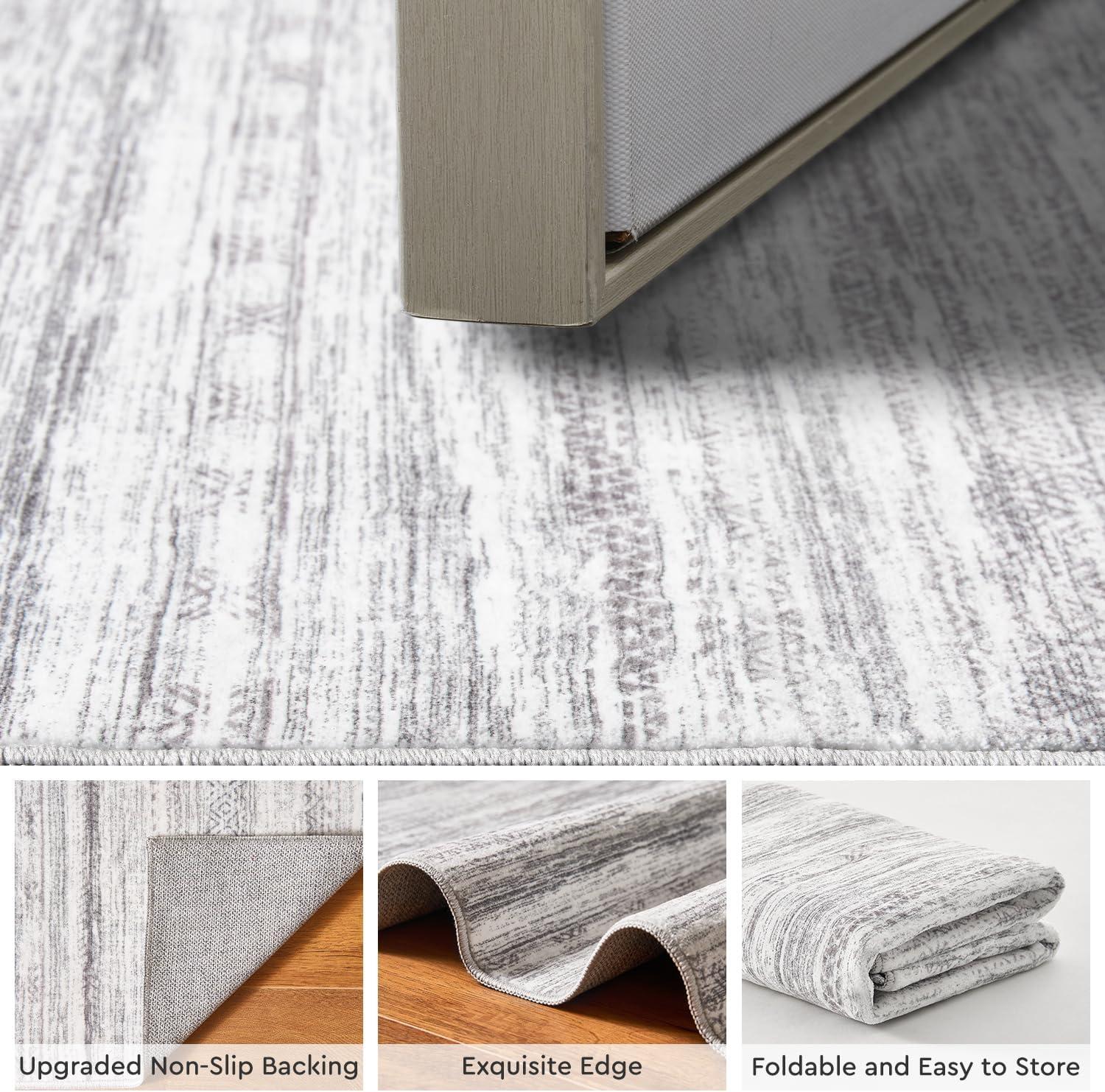 Nuloom Kira Pet Friendly Machine Washable Geometric Area Rug, 3' x 5', Grey