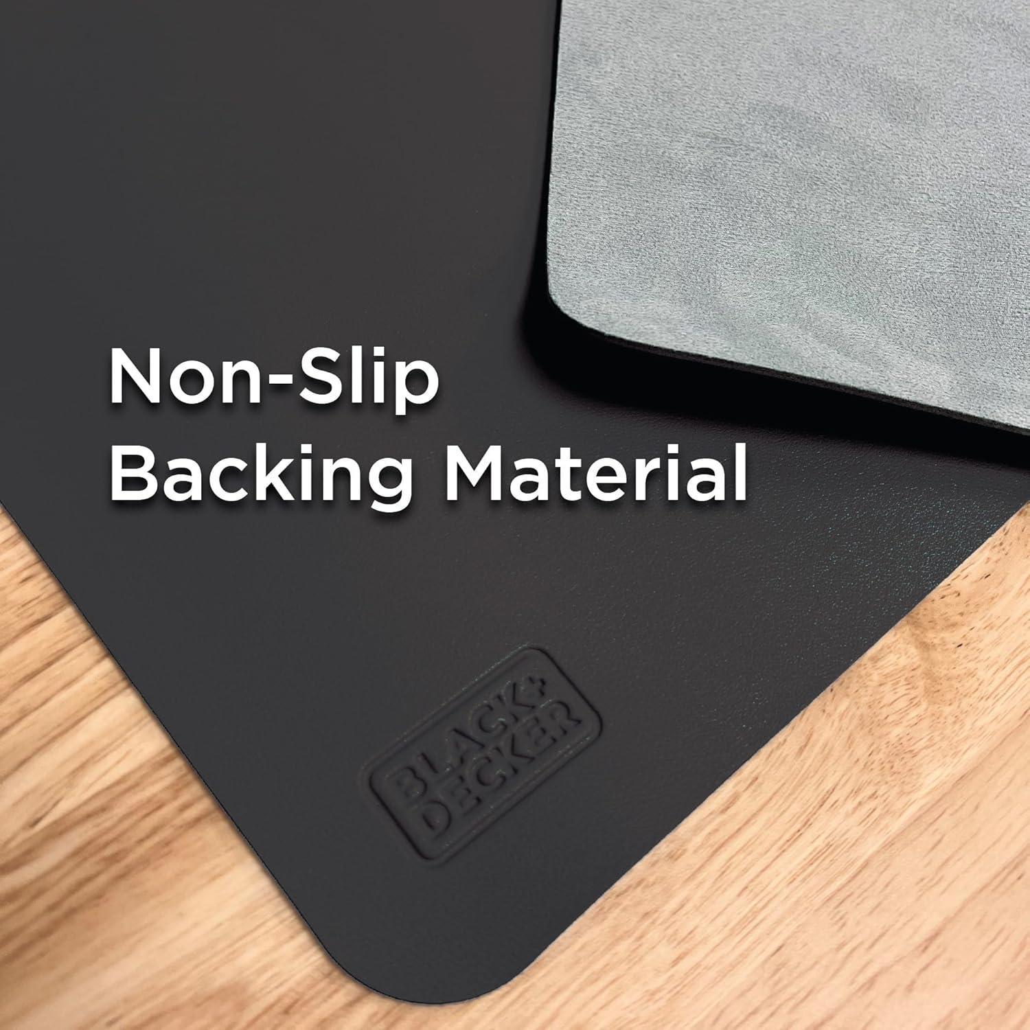 Black+Decker Faux Leather Desk Mat for Keyboard and Mouse - Protective Desk Decor - Gaming, Work from Home, Office Accessory