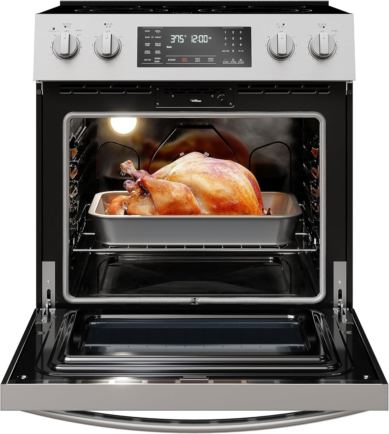 Kenmore 4.8 cu. ft. Front-Control Electric Range with True Convection & Air Fry Stainless Steel