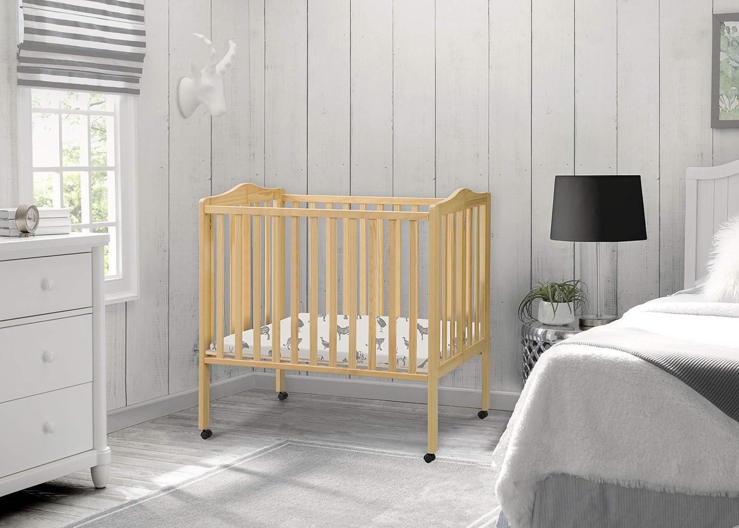 Delta Children Folding Mini Portable Crib with Mattress