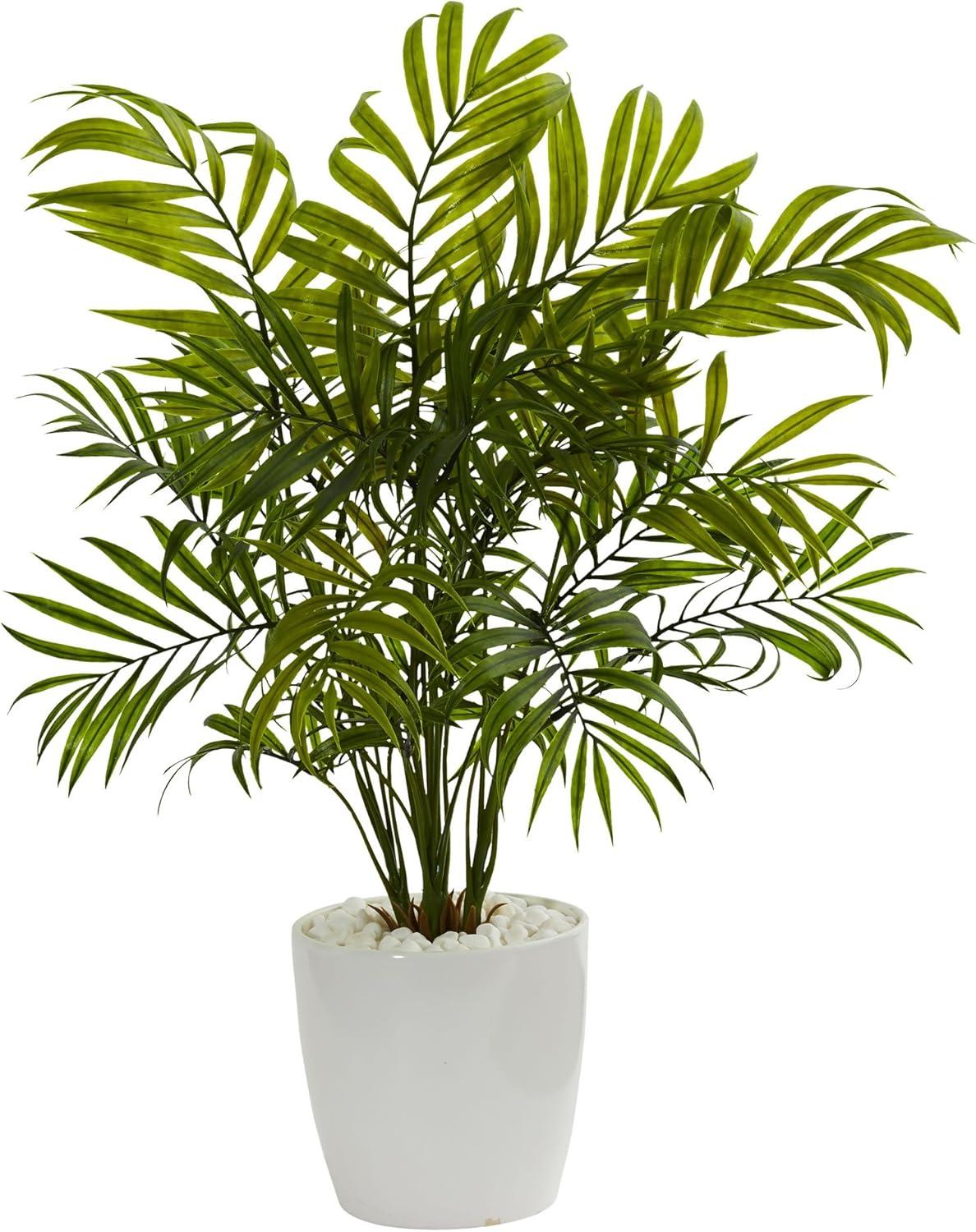 Palms in White Planter Artificial Plant (Set of 2)