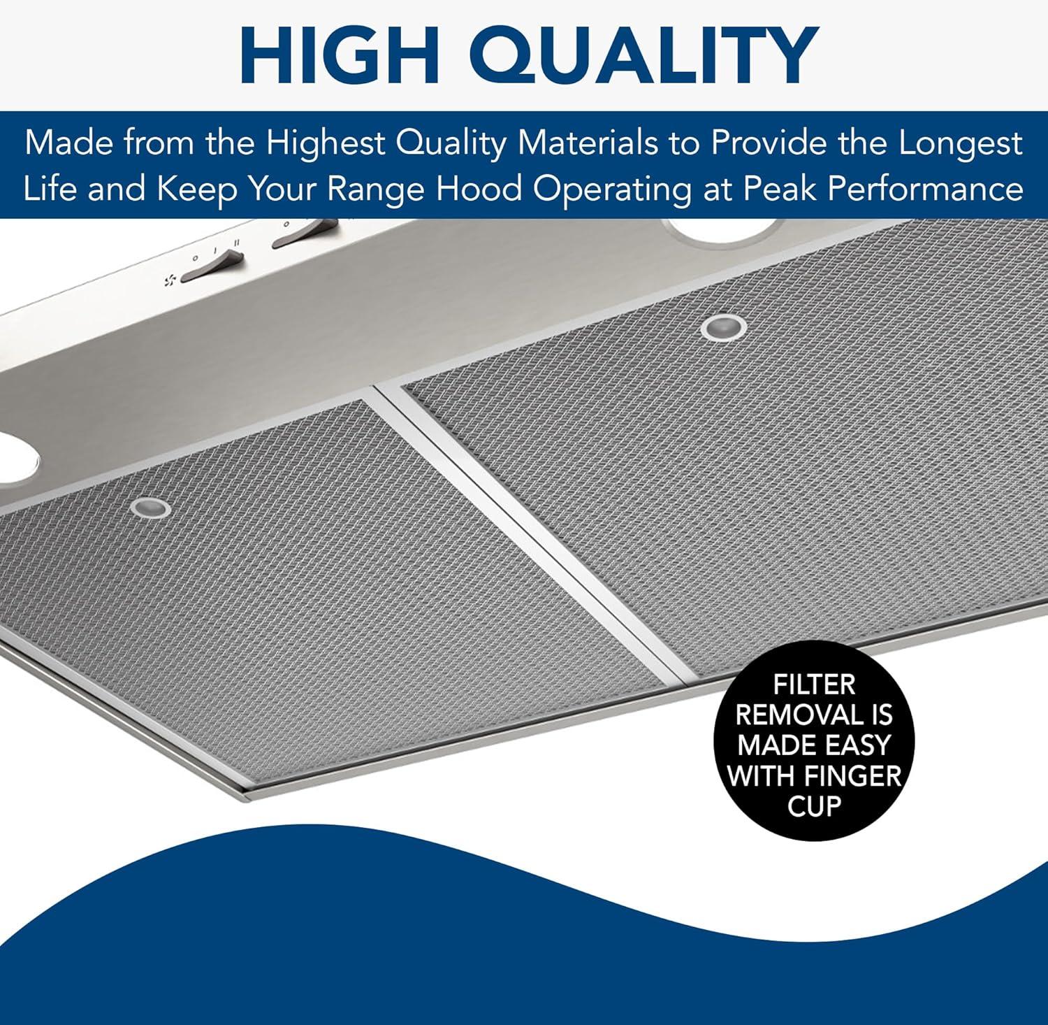 Broan-NuTone HPFAMM30 Replacement Micro Mesh Aluminum Grease Filters (C2) for 30 Range Hoods, (2-Pack)