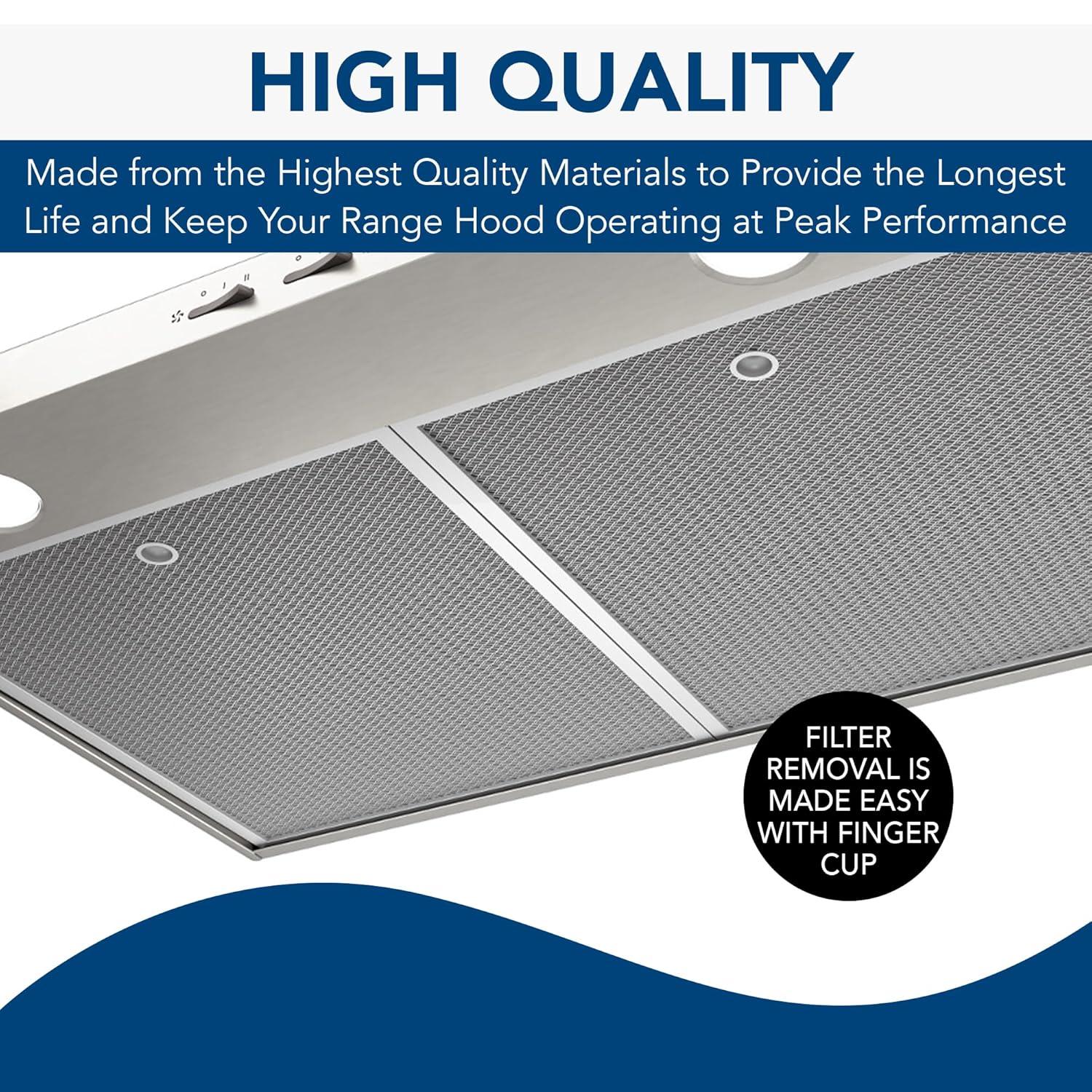 Broan-NuTone HPFAMM30 Replacement Micro Mesh Aluminum Grease Filters (C2) for 30 Range Hoods, (2-Pack)