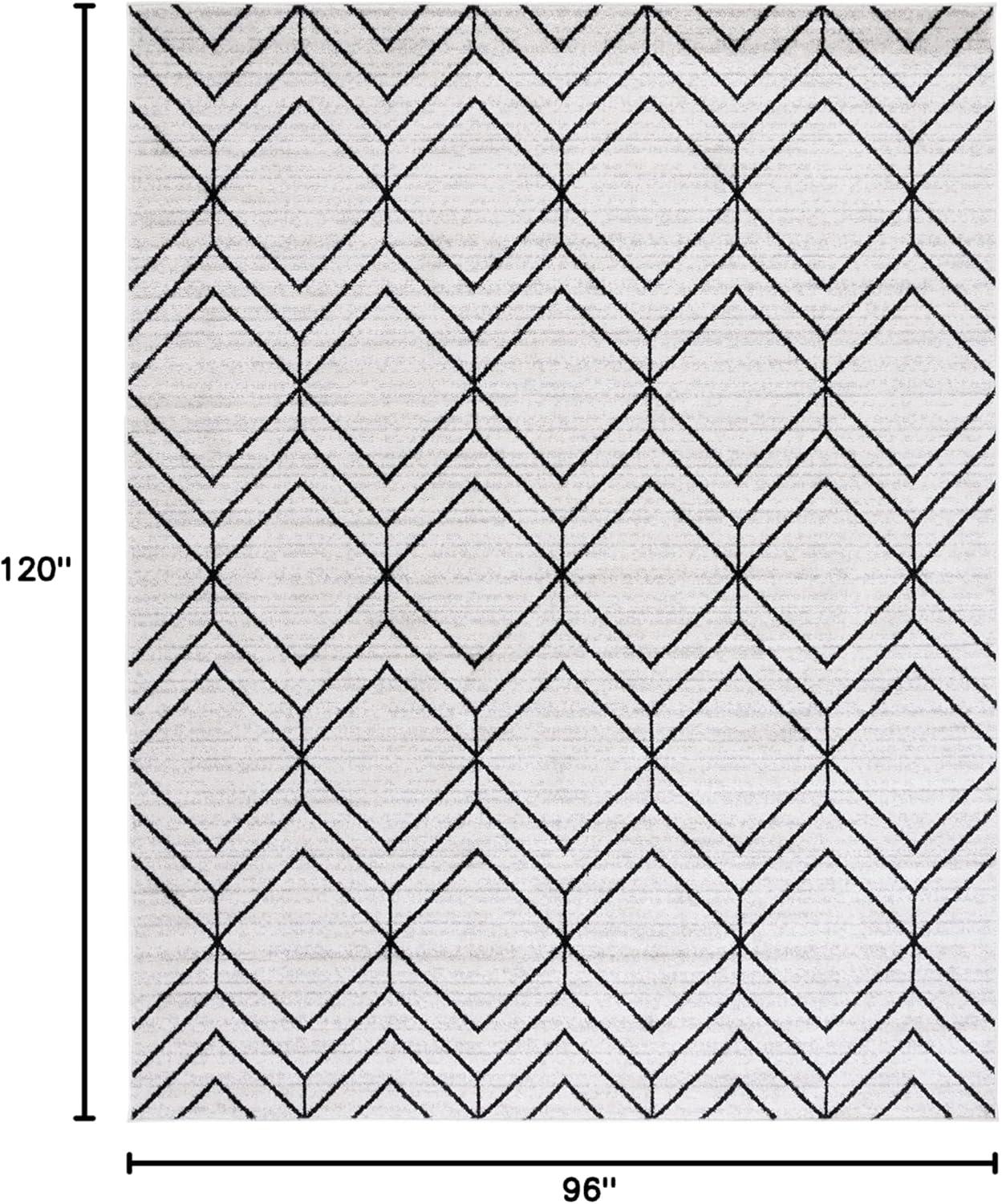 Adirondack ADR241 Machine Made Indoor Area Rug - Ivory/Black - 8'x10' - Safavieh