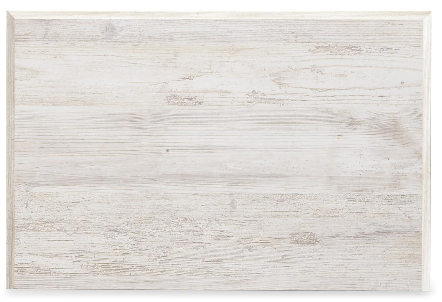 Paxberry Two Drawer Nightstand White Wash - Signature Design by Ashley: Traditional Style, USB Port, Storage Function