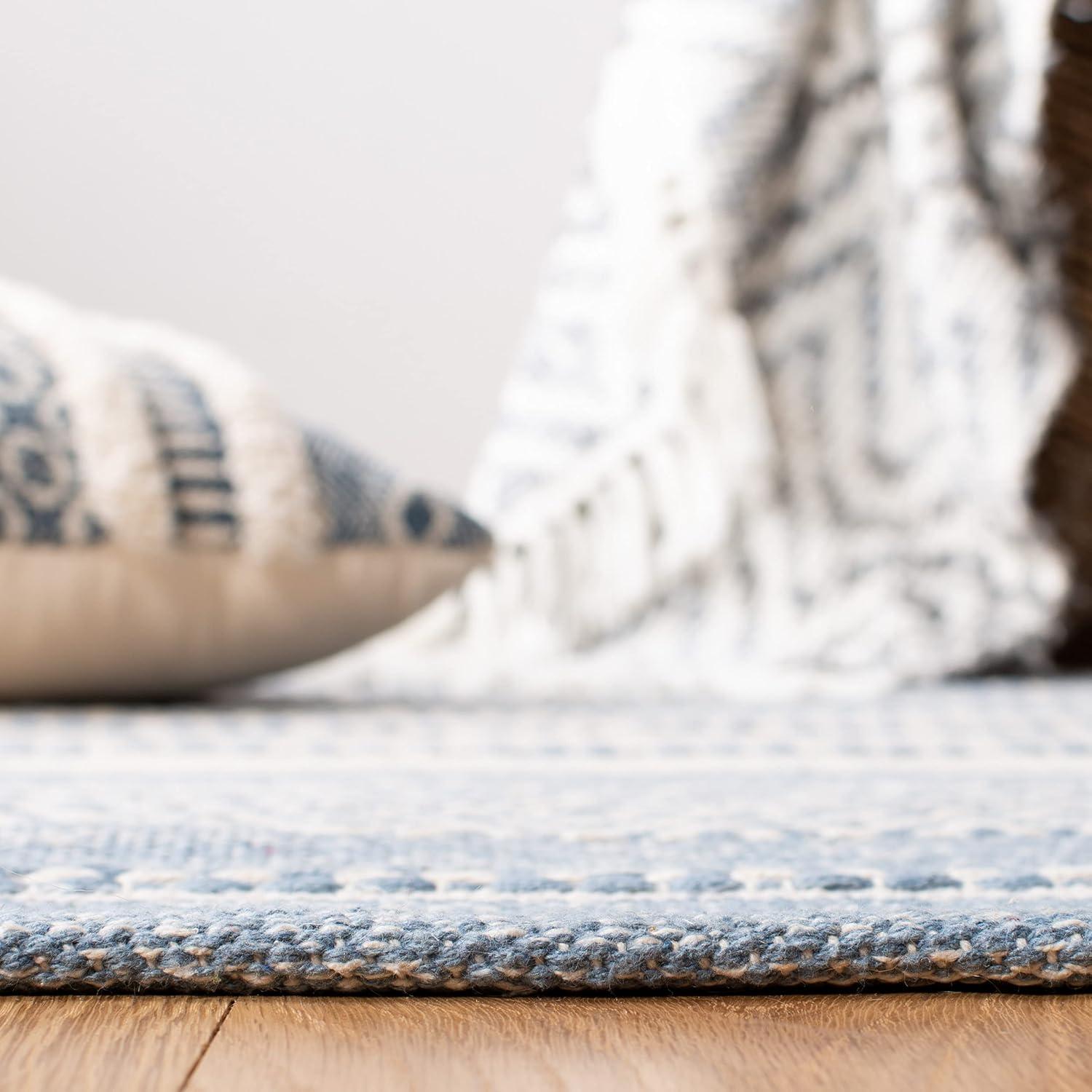 Striped Kilim STK503 Hand Woven Runner Rug - Ivory/Blue - 2'3"x9' - Safavieh.