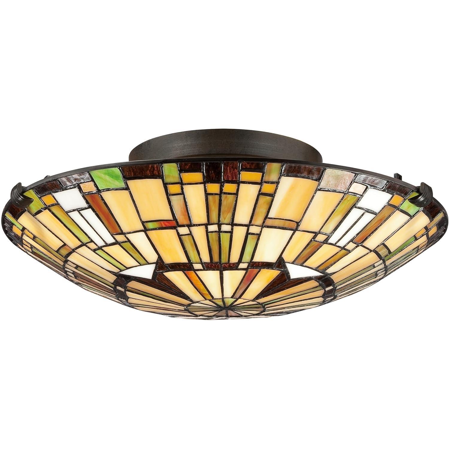 Quoizel Lighting Reed 2 - Light Semi-Flush Mount in  Vintage Bronze