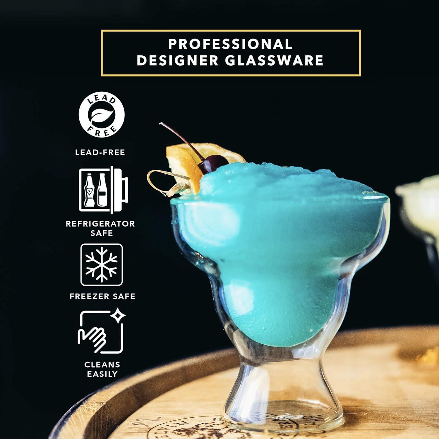 Dragon Glassware 12 oz Margarita Glasses Clear  Set of 2