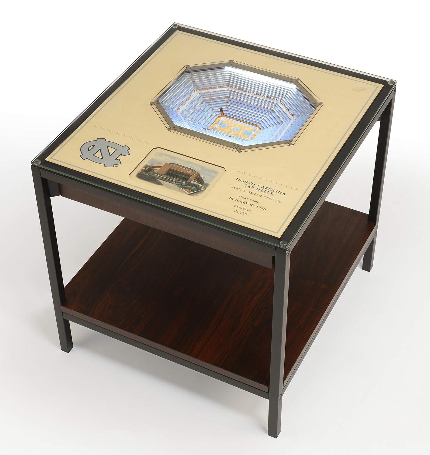 YouTheFan Glass Top End Table