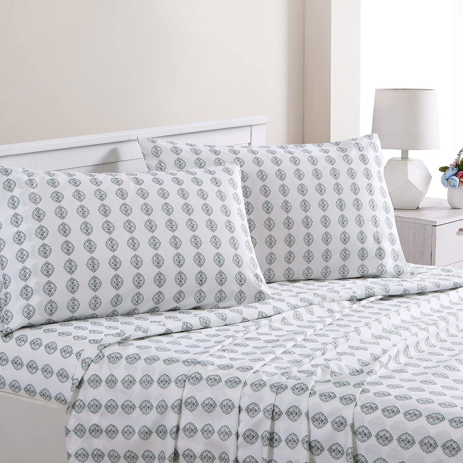 Claire Full Printed Microfiber Polyester 4-Piece Sheet Set