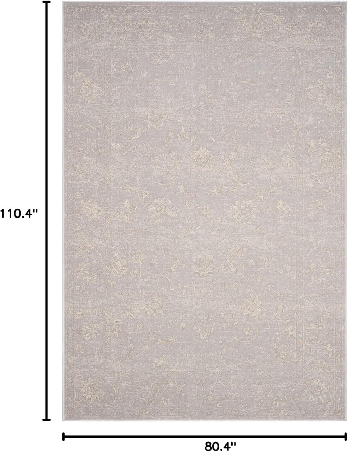 Carnegie CNG621 Power Loomed Area Rug - Light Grey/Cream - 6'7"x9'2" - Safavieh.