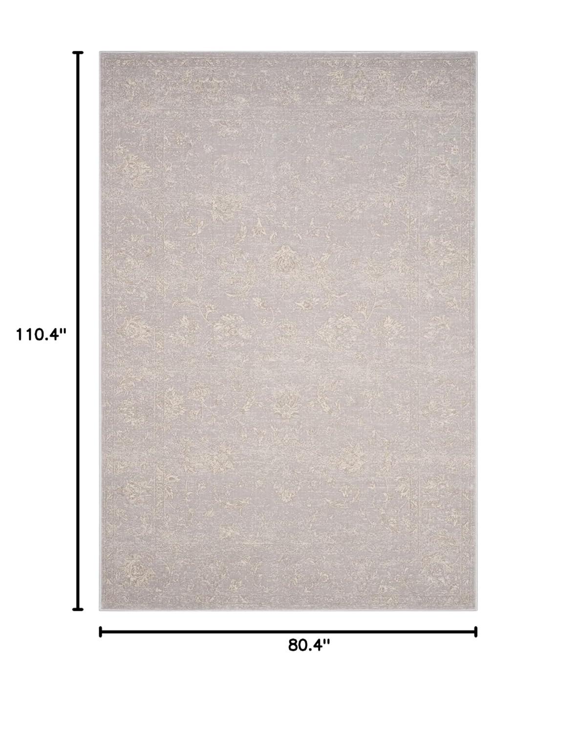 Carnegie CNG621 Power Loomed Area Rug - Light Grey/Cream - 6'7"x9'2" - Safavieh.
