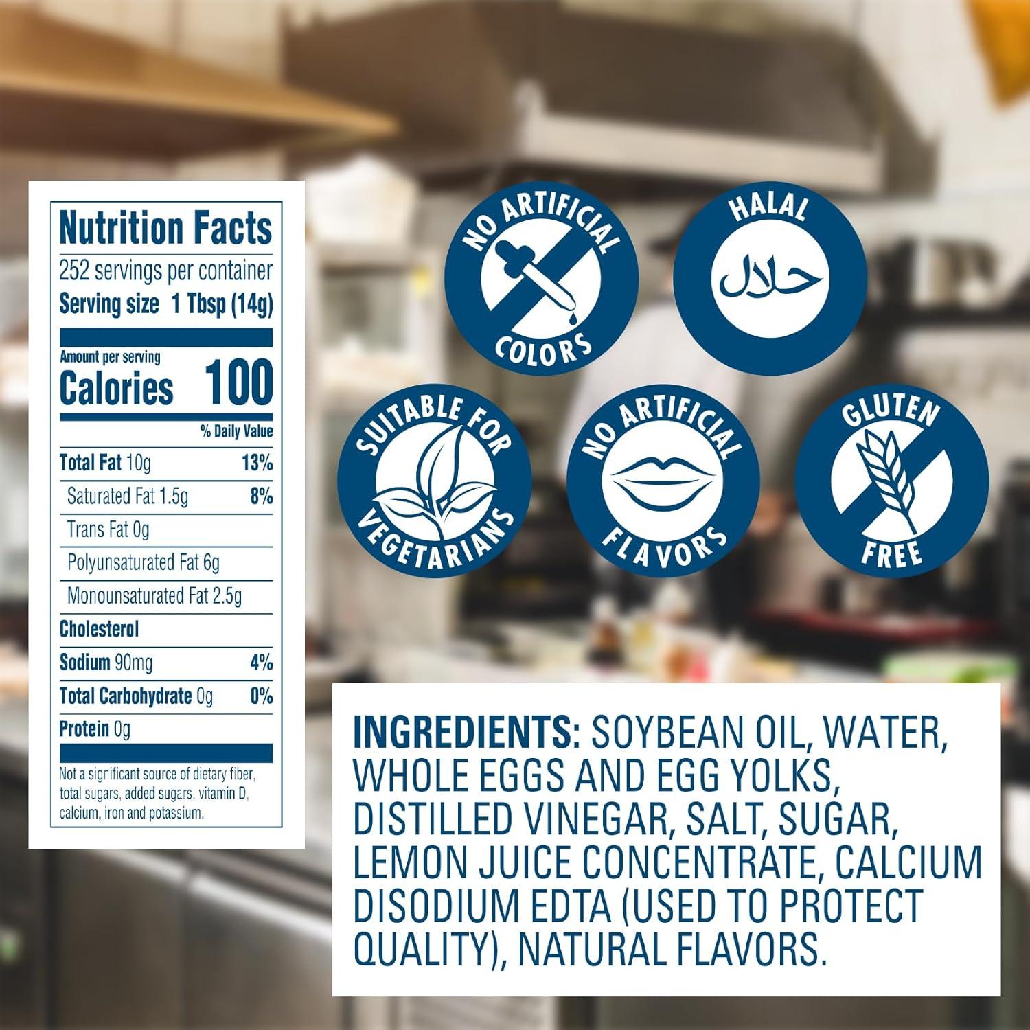 Best Foods Real Mayonnaise Jar, Condiment for Sandwiches, Salads, Mayo Made with 100% Cage Free Eggs, Gluten Free 1 gallon 128 oz, Pack of 1