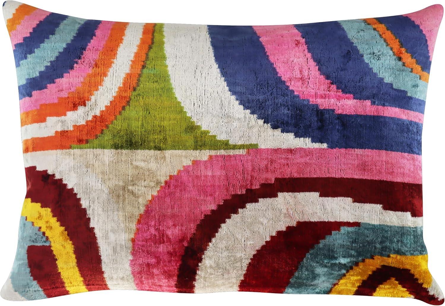 Canvello Geometric Velvet Throw Pillow