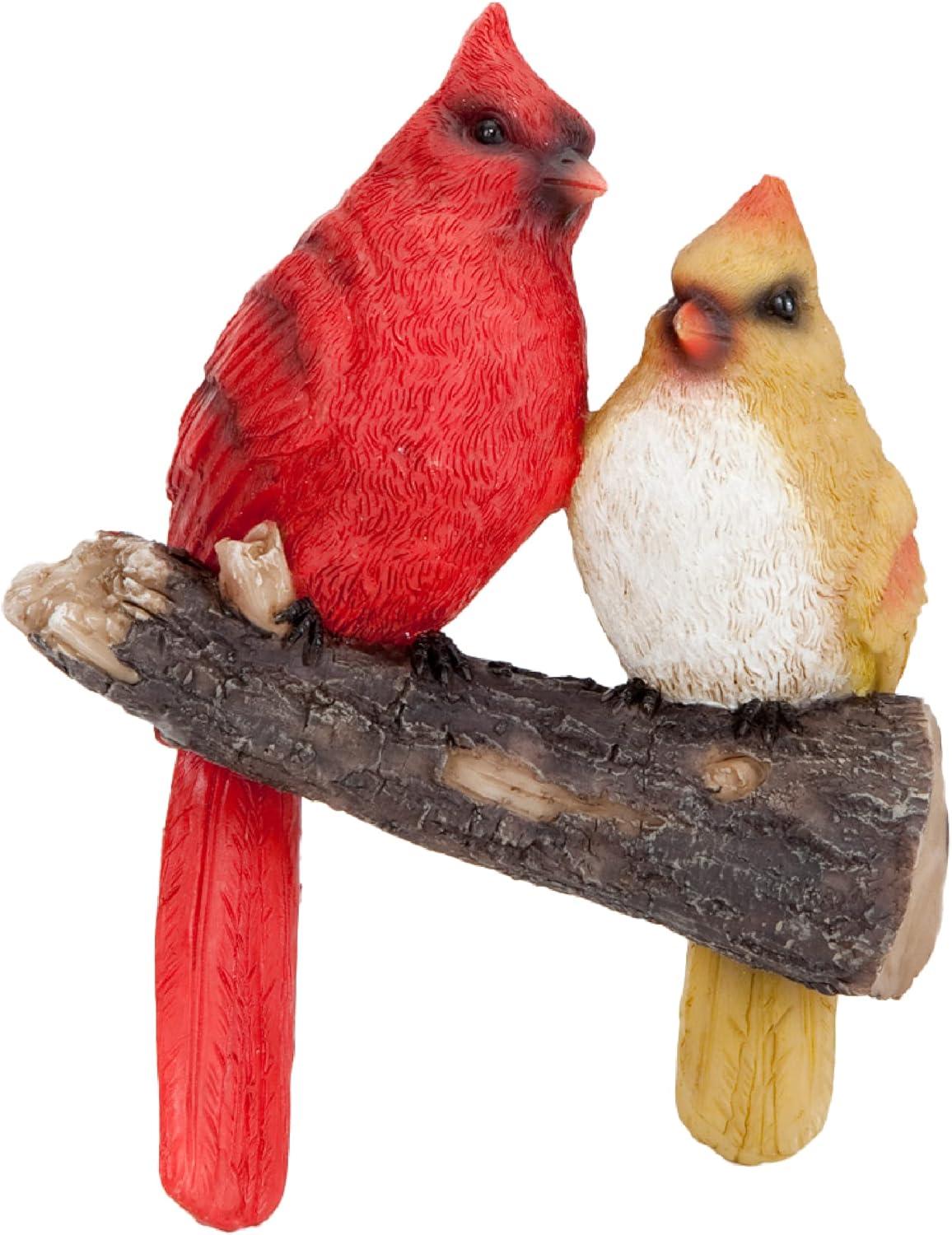 Whimsical Pair of Cardinals Tree Hugger Sculpture