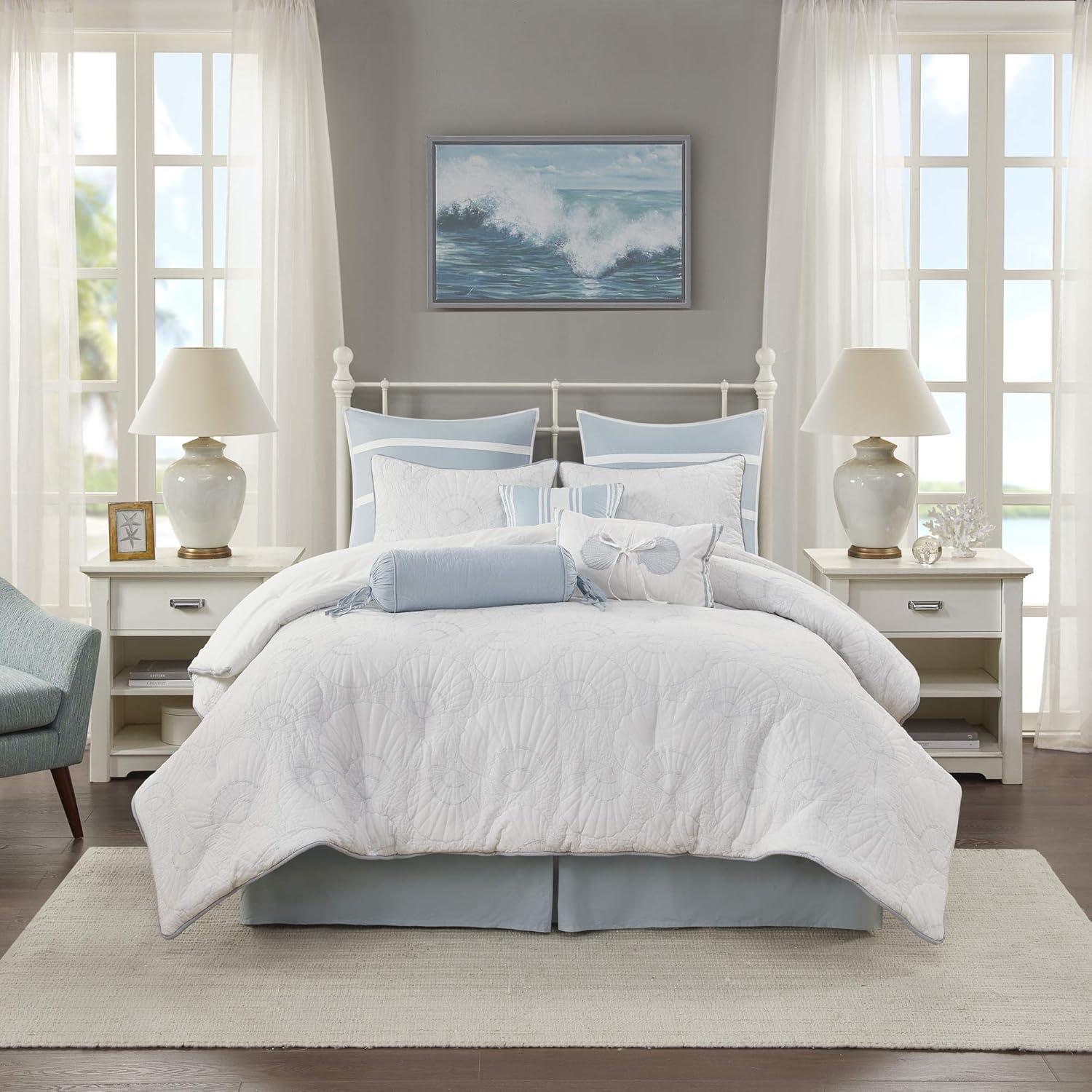 Harbor House Crystal Beach White Cotton Coastal Comforter Set