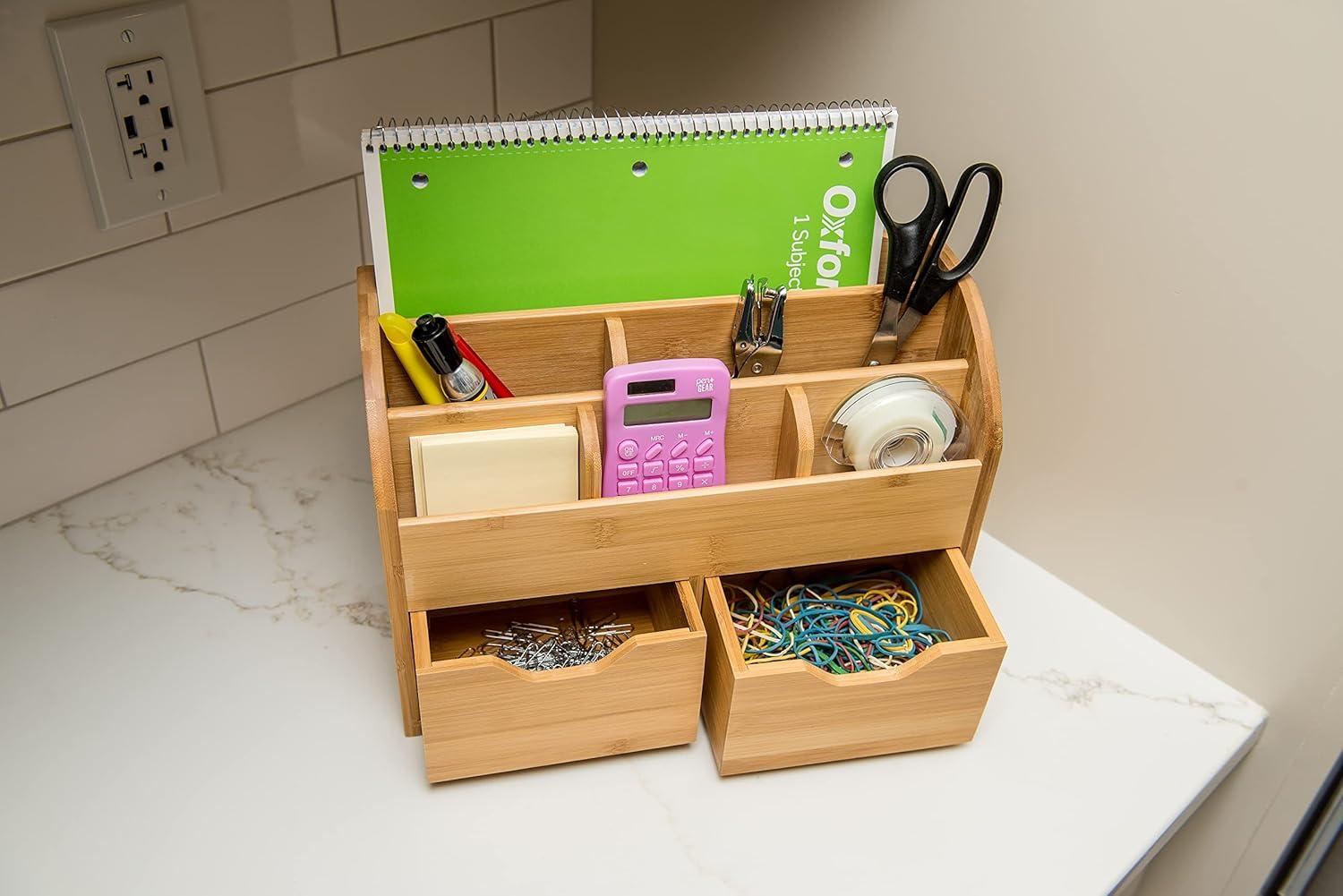 Lipper International Bamboo Space Saving Desk Organizer