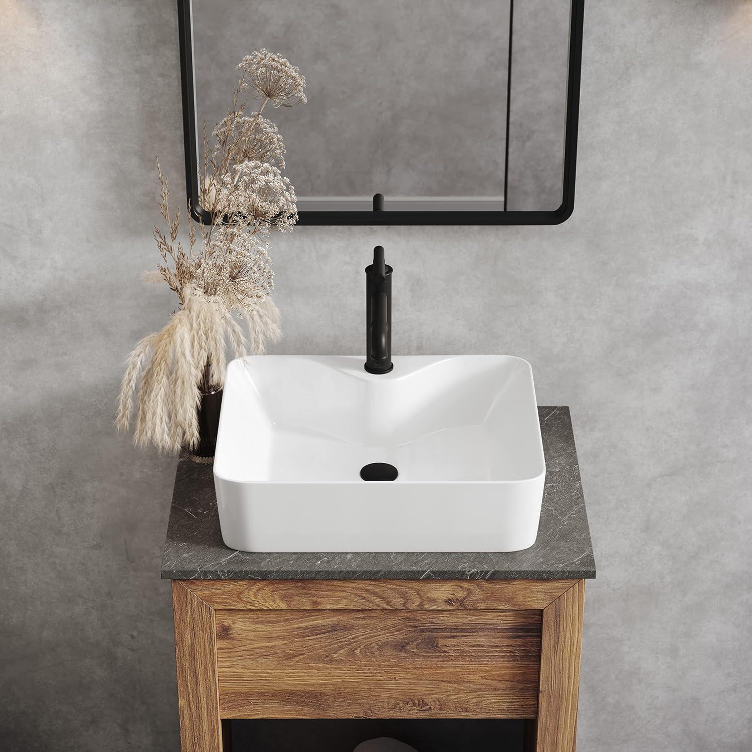 Rennes 19" Vessel Sink in Glossy White