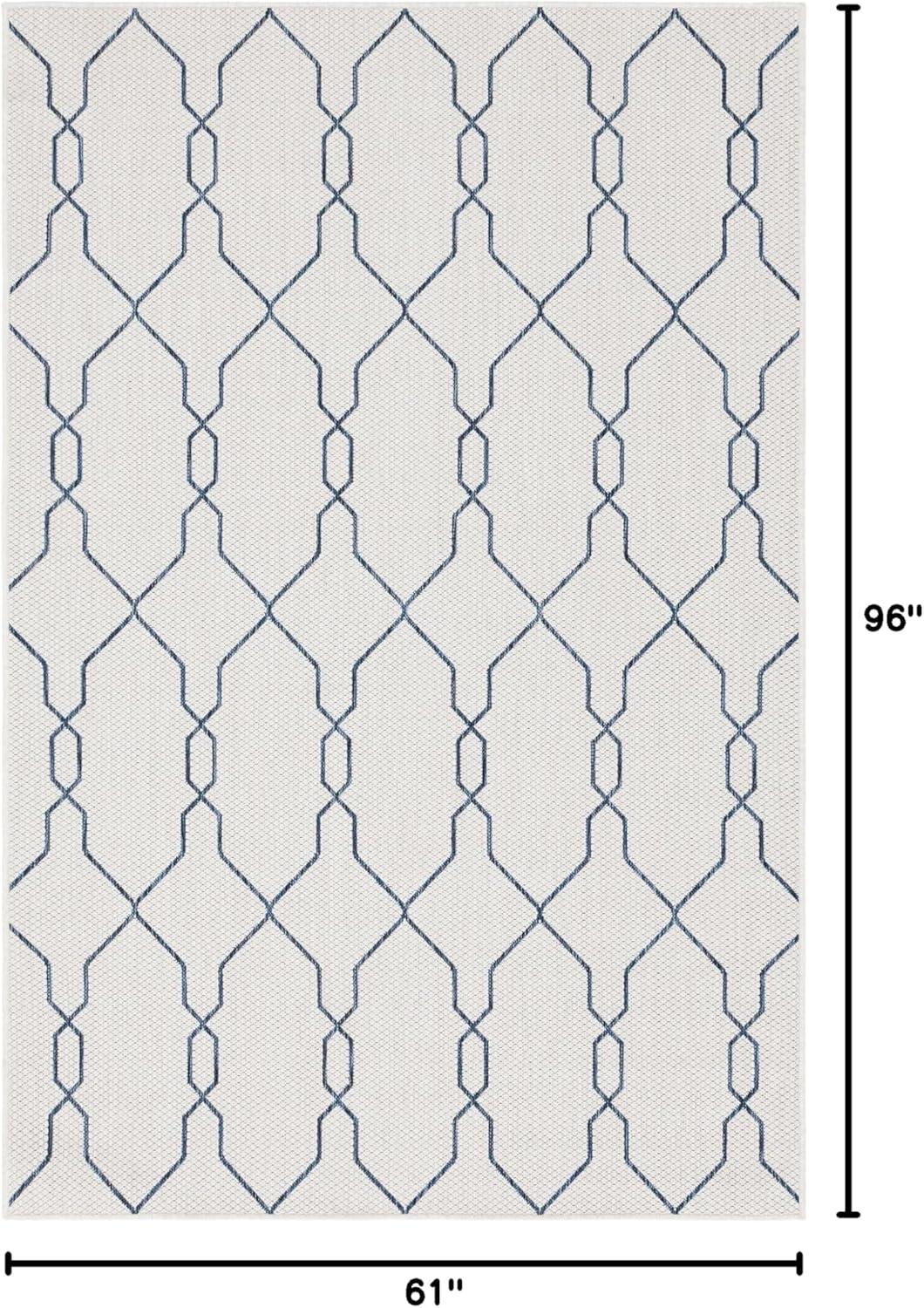 Unique Loom 5' 1 x 8' 0 Rectangle Indoor/Outdoor Trellis Ivory Area Rug