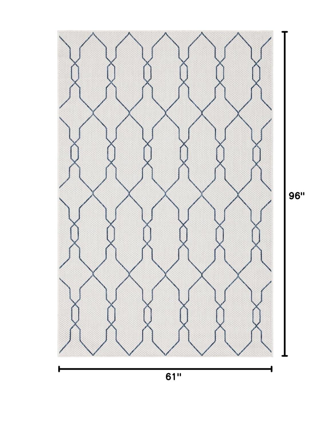 Unique Loom 5' 1 x 8' 0 Rectangle Indoor/Outdoor Trellis Ivory Area Rug