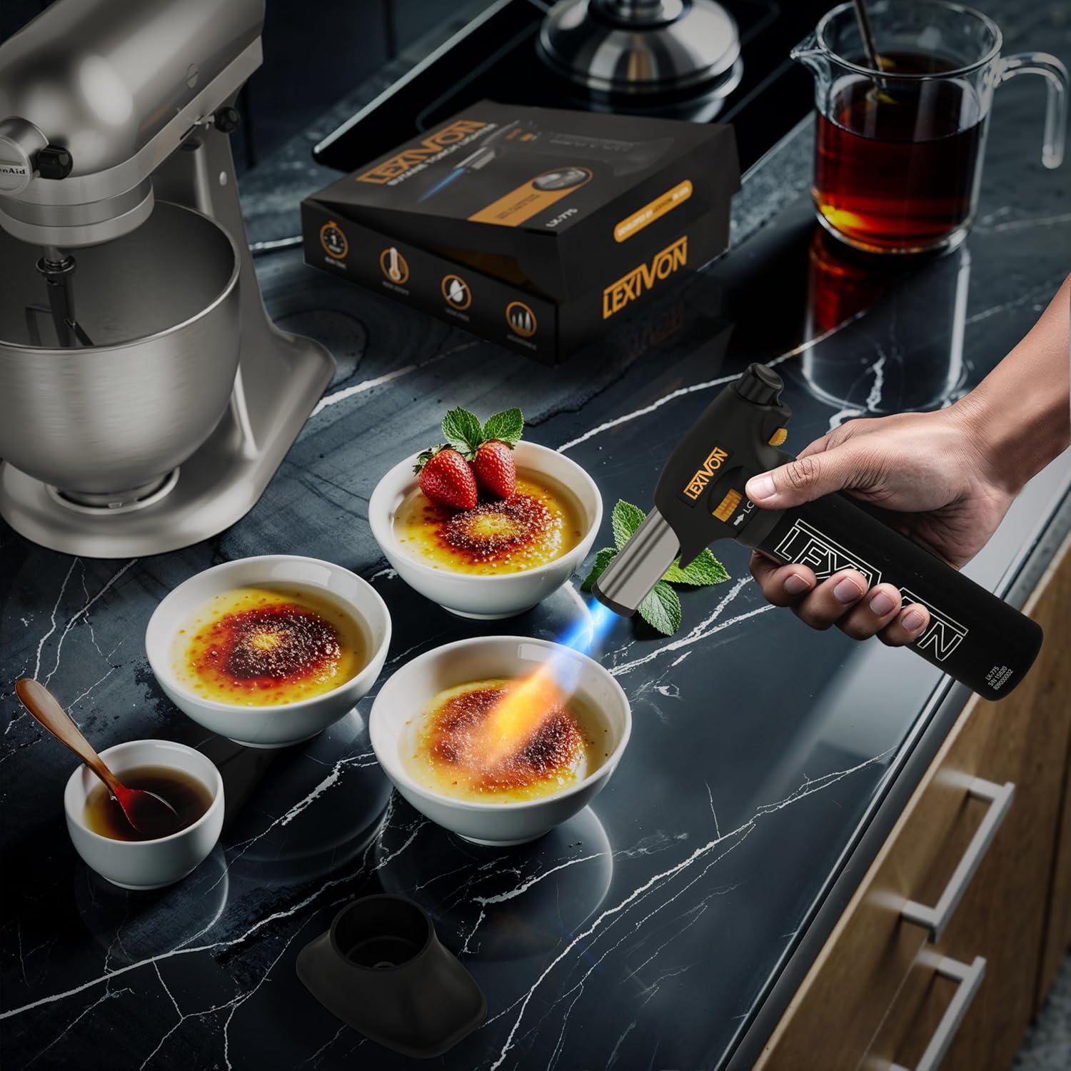 Compact Black Aluminum Butane Torch Lighter with Adjustable Flame