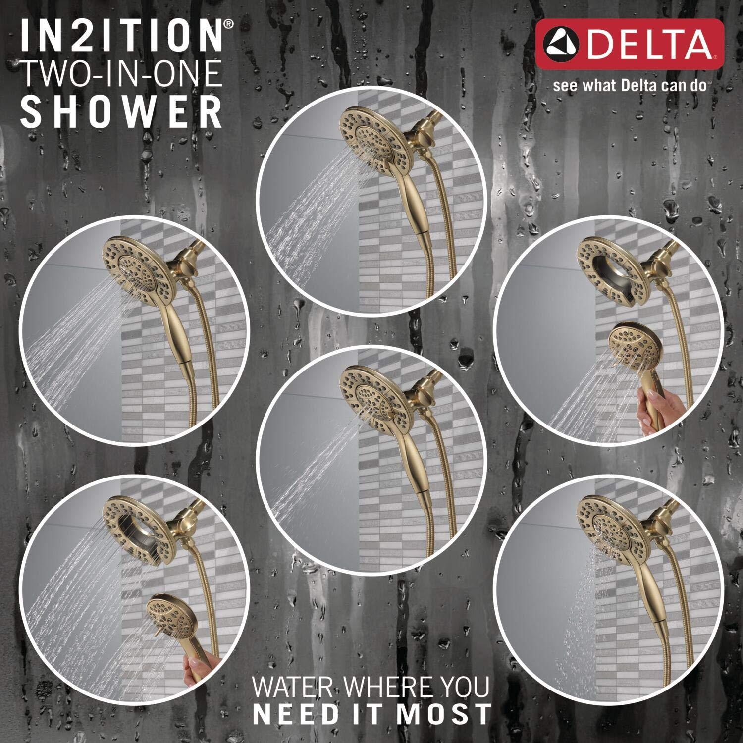 Delta Arvo Single-Function Tub Shower Faucet Set, Shower Trim Kit with In2ition Shower Head and Valve 144840-CZ-I