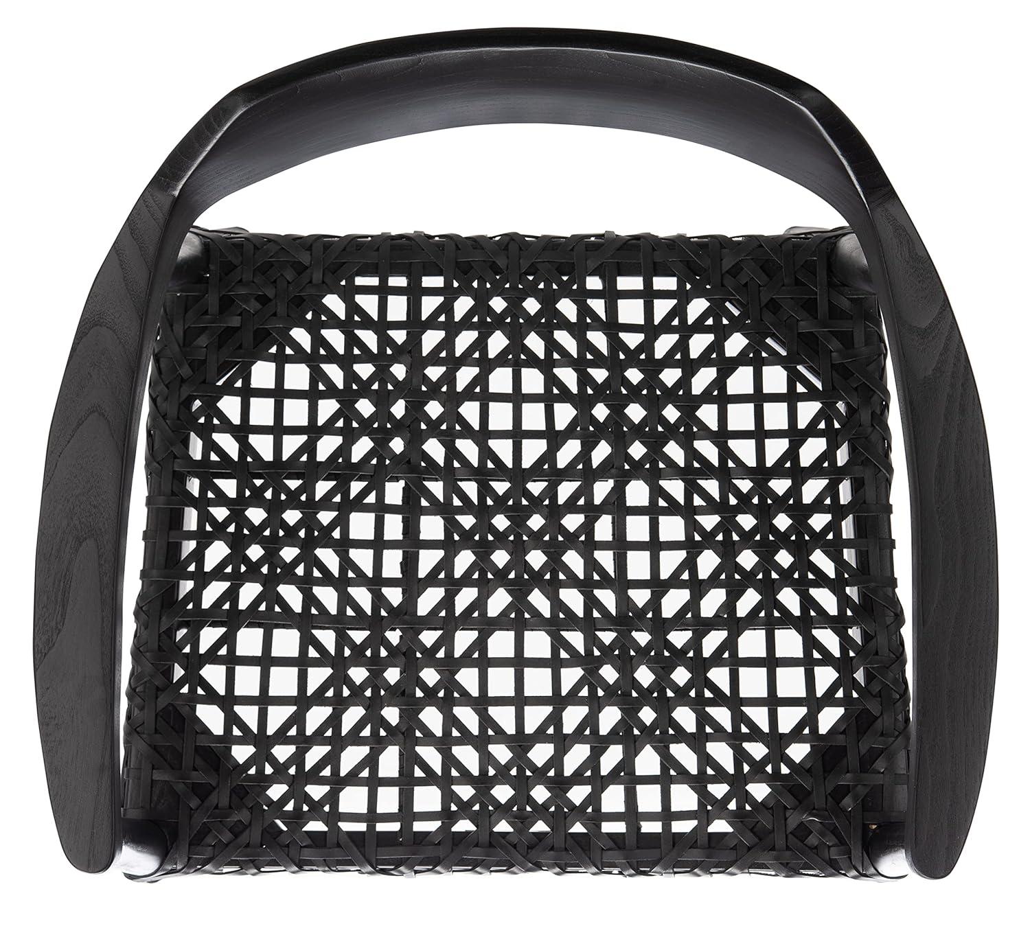 Munro Leather Woven Accent Chair - ACH1005 - Black - Safavieh