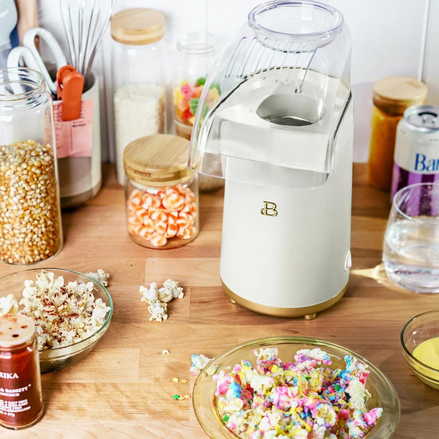 Beautiful 16 Cup Hot Air Electric Popcorn Maker, White Icing by Drew Barrymore