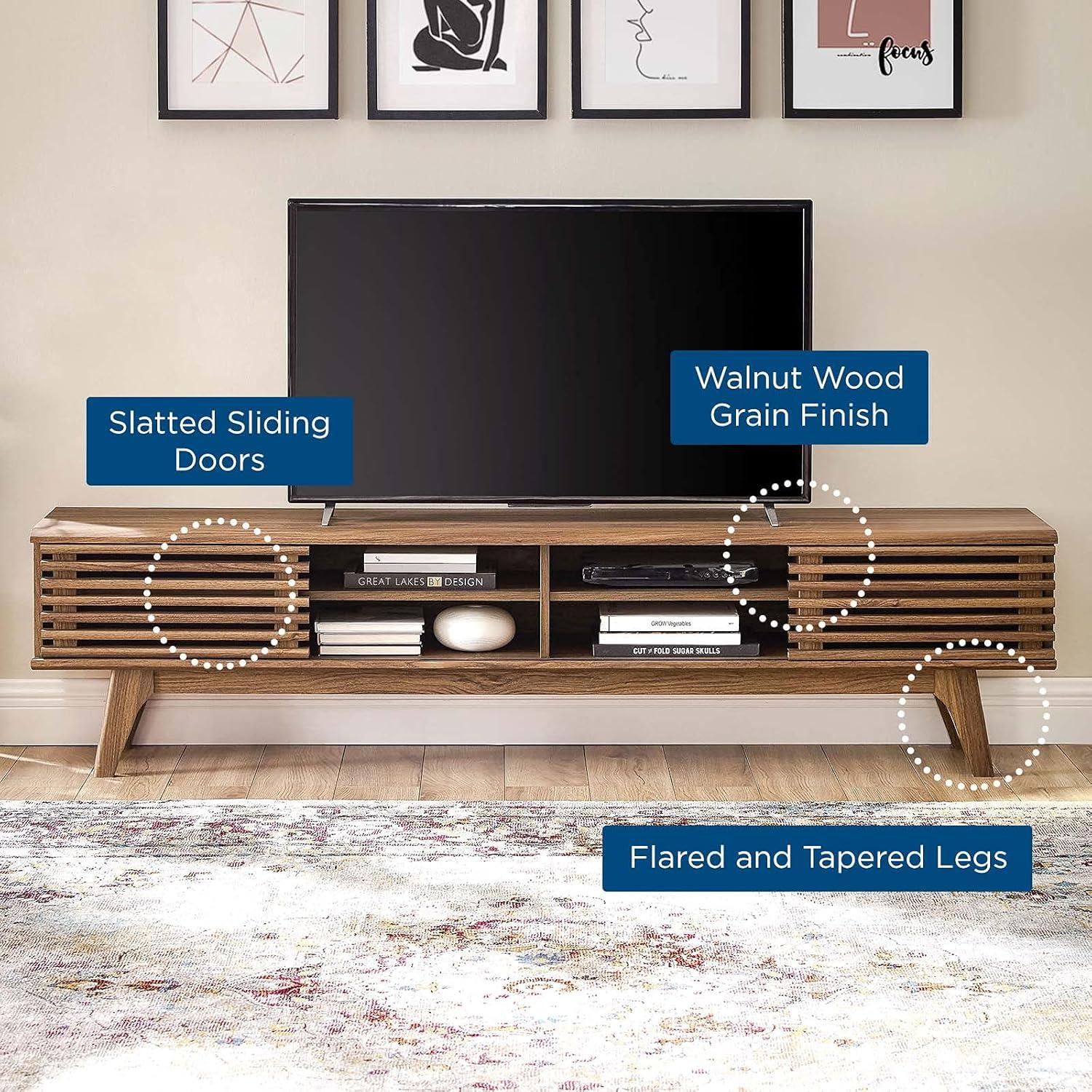 Modway Render 70 Entertainment Center TV Stand - Walnut Walnut