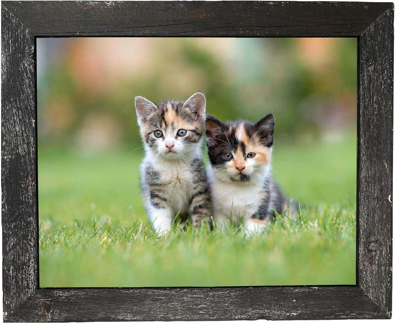 Rustic Farmhouse 11" x 17" Smoky Black Reclaimed Wood Picture Frame (1.50" Molding)