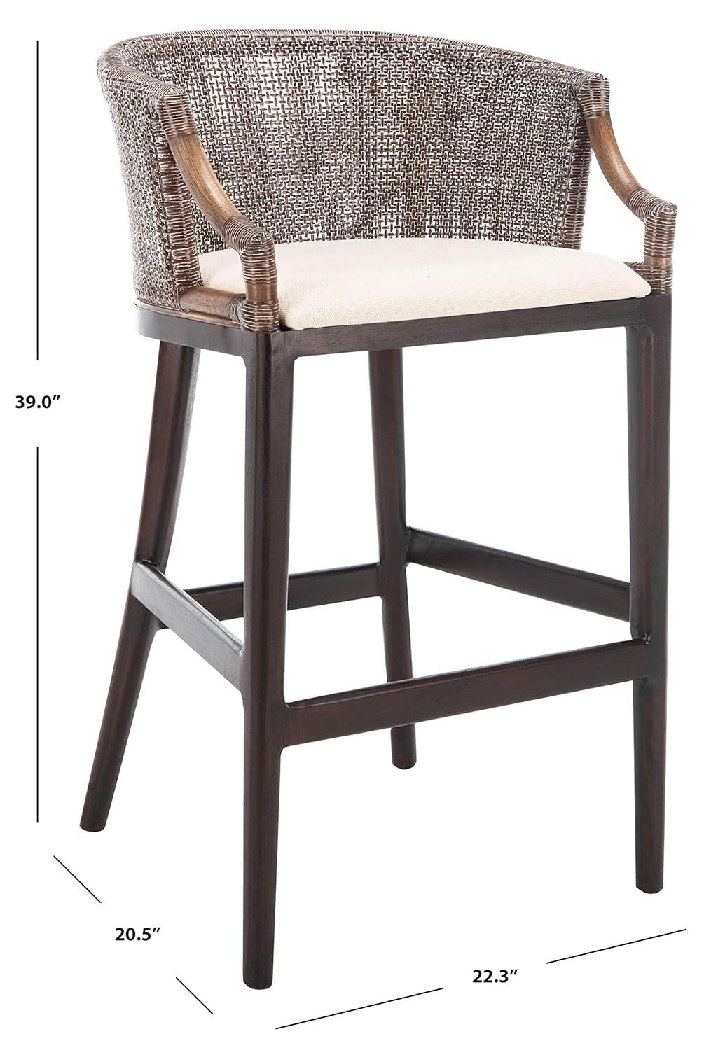 Brando Bar Stool - SEA4014 - Brown/White - Safavieh
