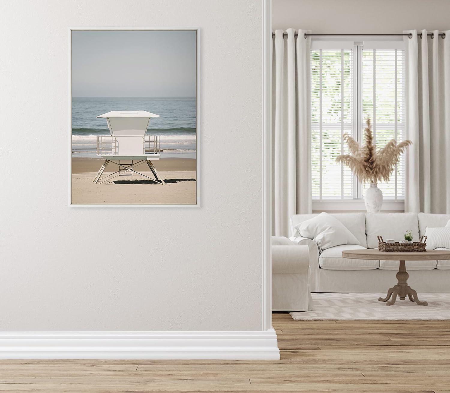 Sylvie Surf Shack Framed Canvas by Crystal Lynn Collins White - Kate & Laurel All Things Decor