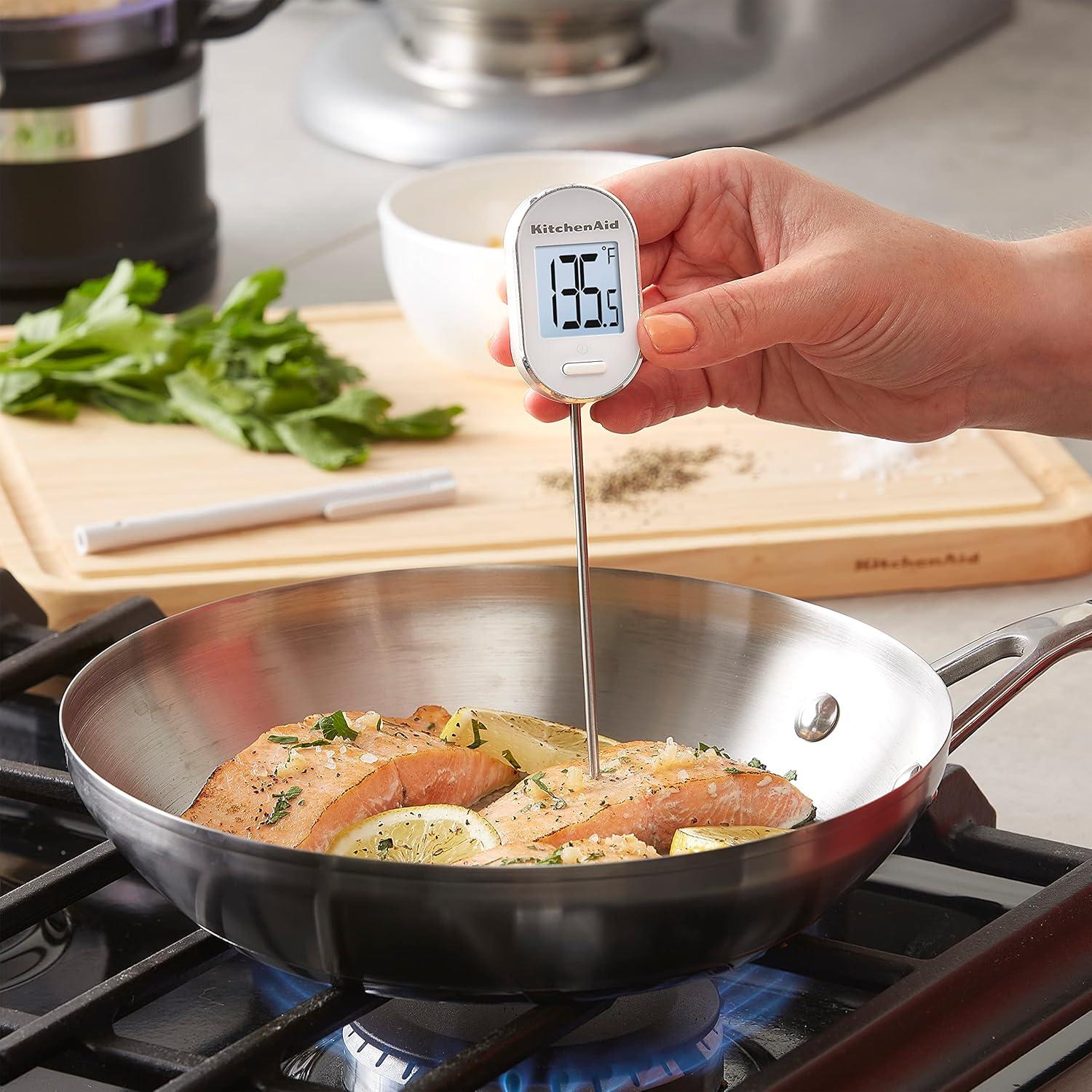 KitchenAid Digital Pivoting Kitchen Cooking Thermometer White: Meat & Food Thermometer, Digital Display, -40 to 482°F