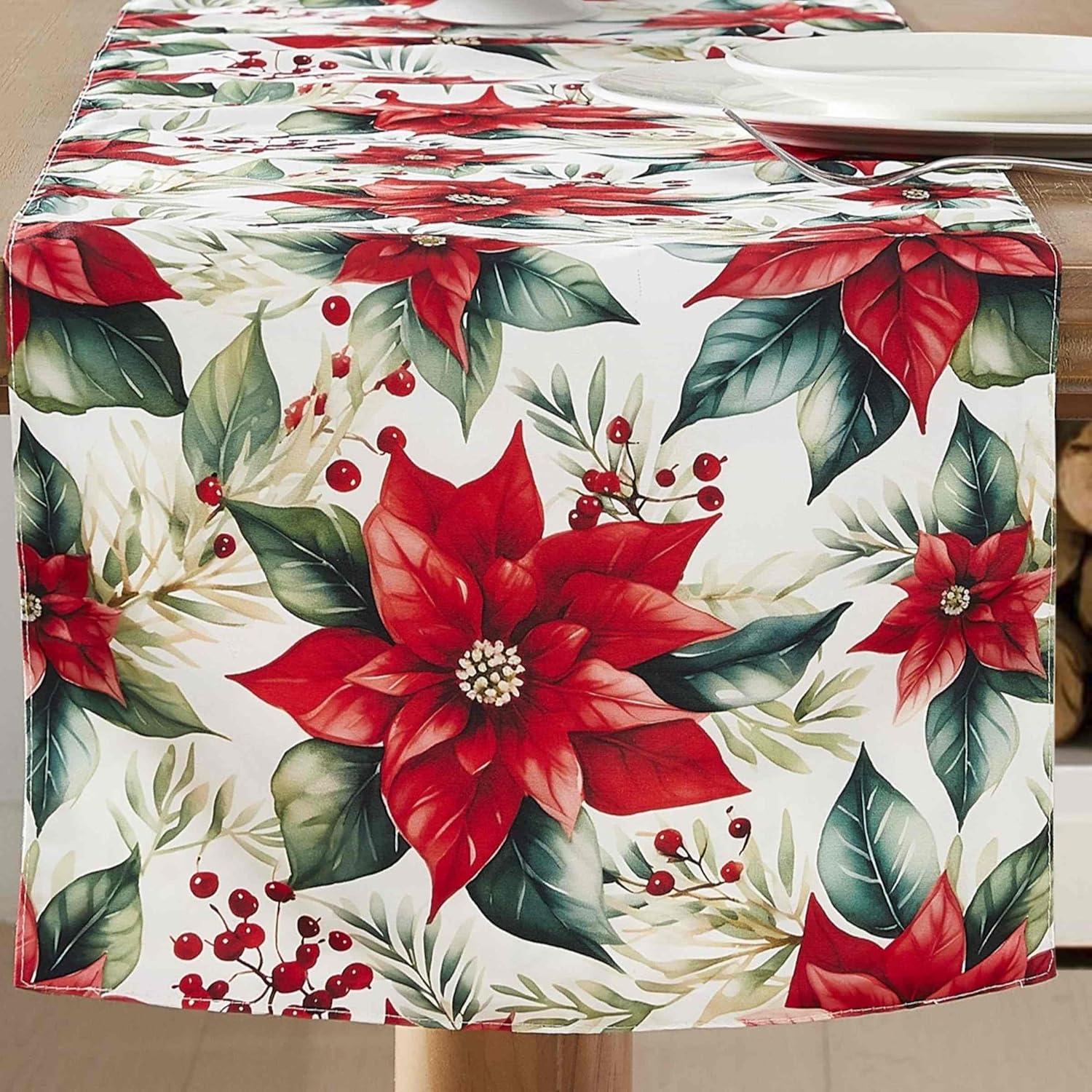 Avanti Linens Poinsettia 72" Runner-Multicolor