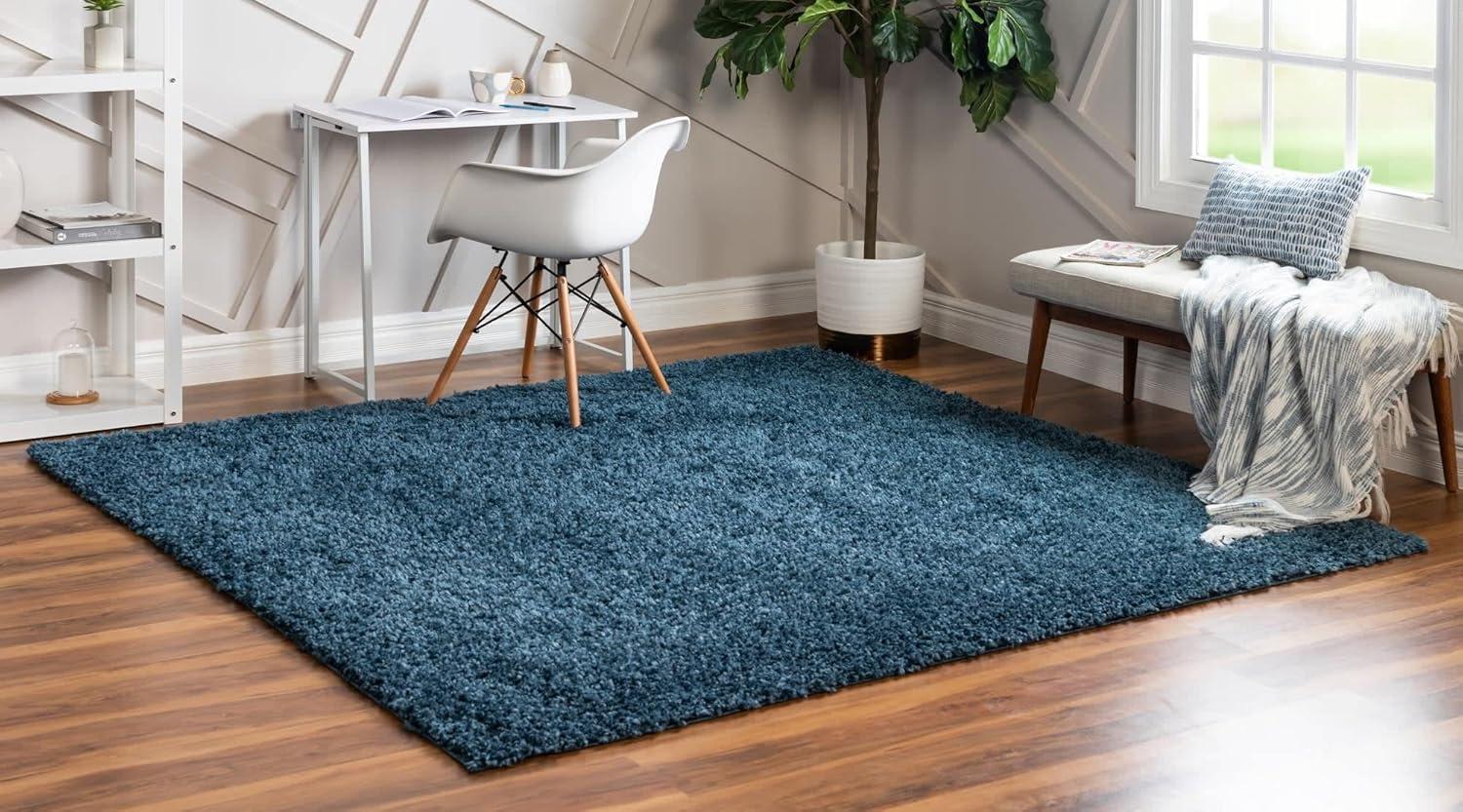 Unique Loom Davos Shag Solid Indoor Woven Area Rug