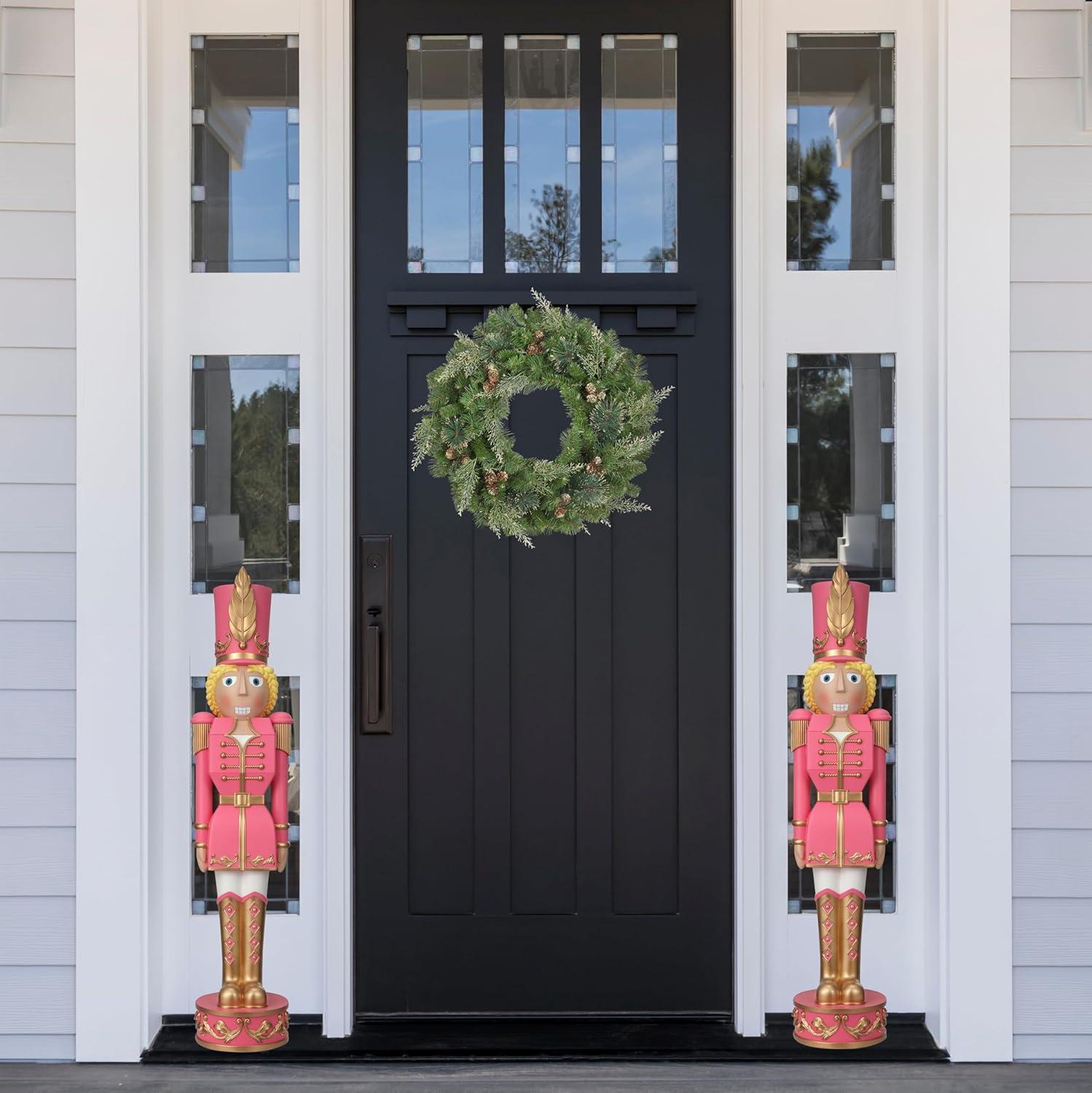 Haute Decor 37" Christmas Female Nutcracker Pink/Gold - Solid Resin Construction