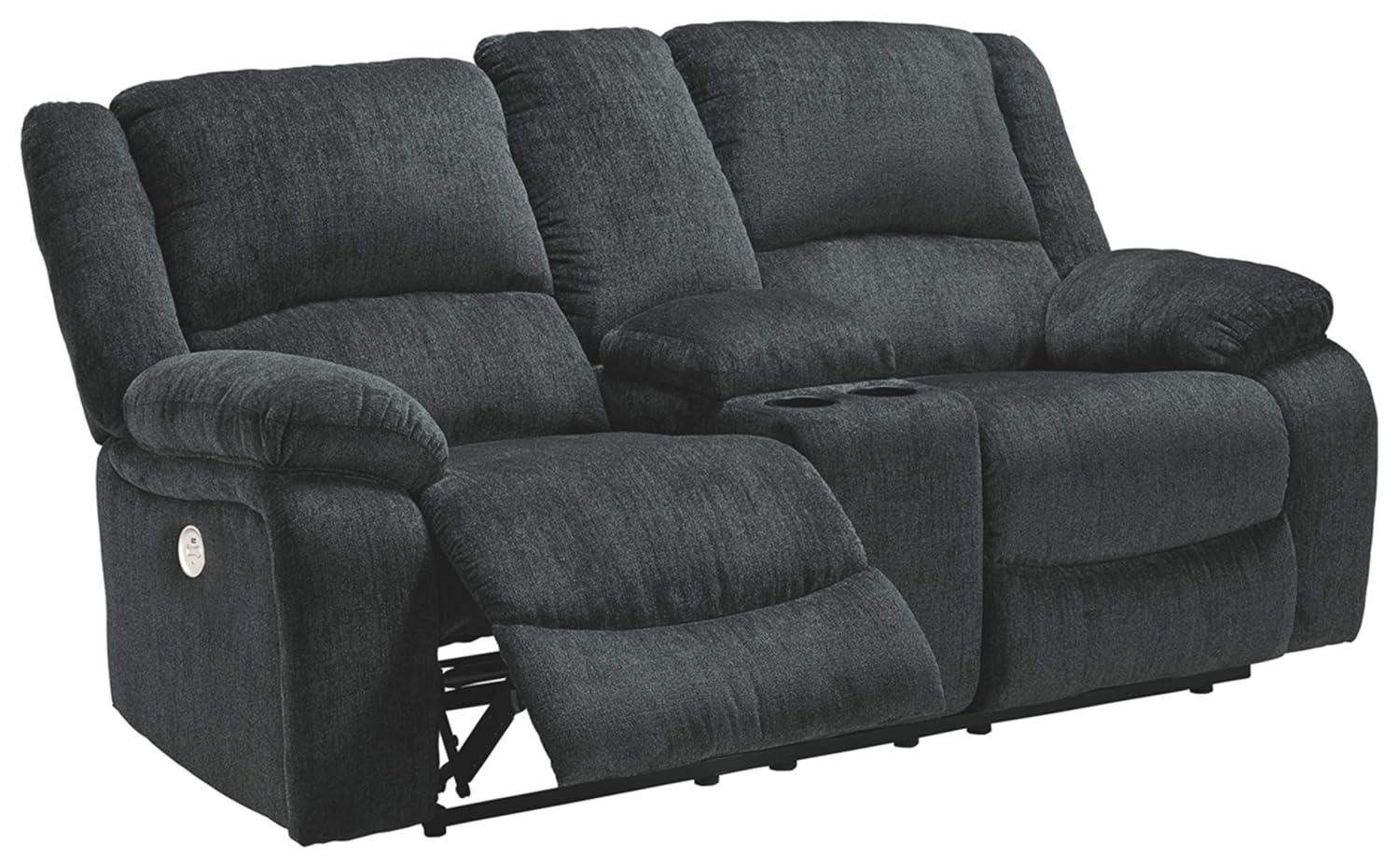 Signature Design by Ashley Draycoll Power Reclining Loveseat in Slate